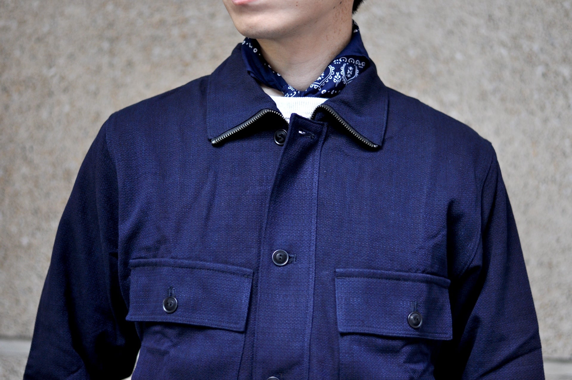 Samurai "Aimadara" Indigo Dyed Dobby Field Jacket