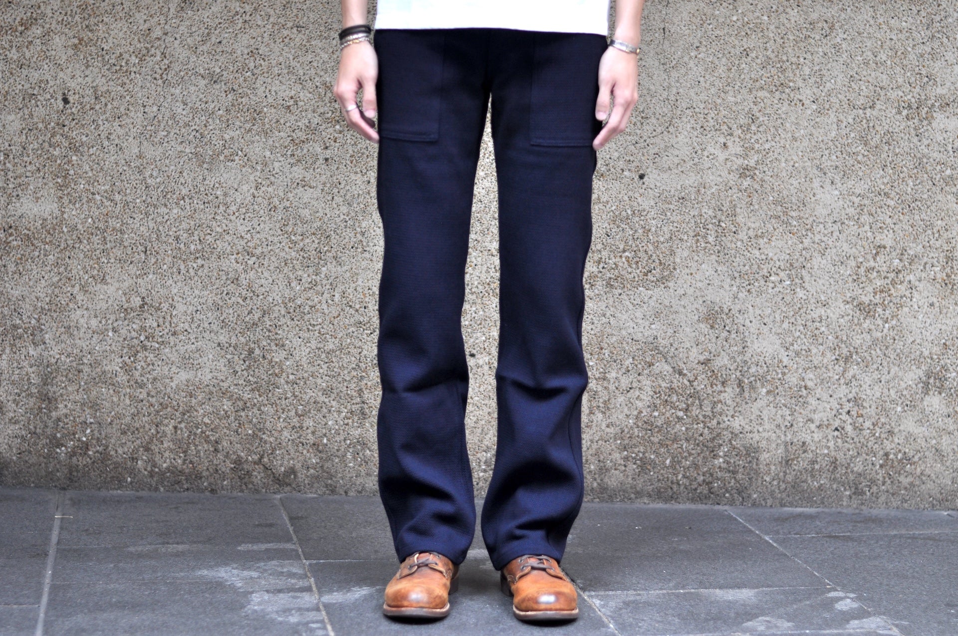 Momotaro Indigo Dyed Heavyweight Sashiko Baker Pants (Modern Straight fit)