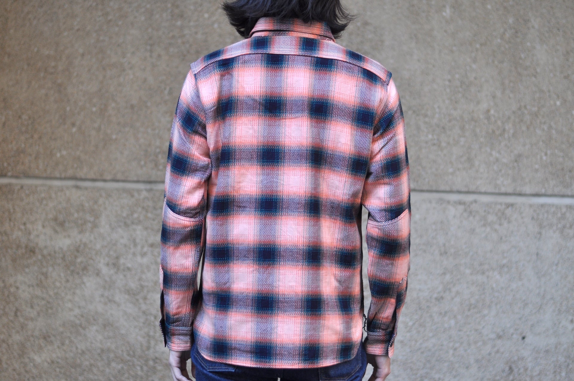 Samurai Indigo Dyed Heavyweight “Oversea Edition” Flannel Workshirt (Pink Salmon)