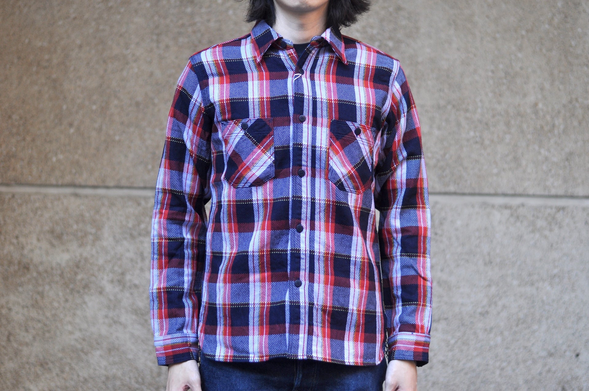 Samurai Indigo Dyed Heavyweight “Oversea Edition” Flannel Workshirt (Plum Purple)