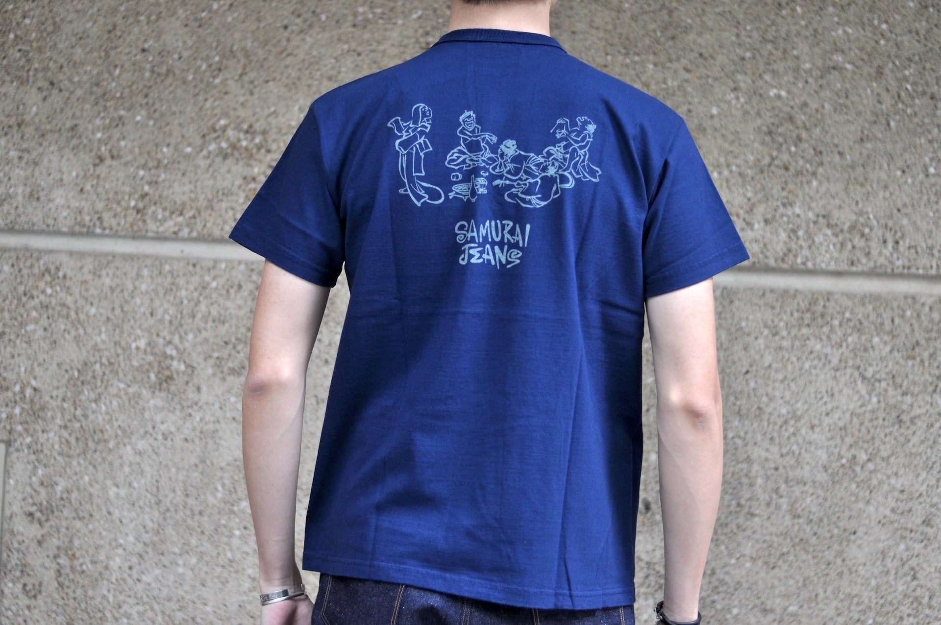 Samurai 8.5oz "Drunk" Loopwheeled Tee (Navy)