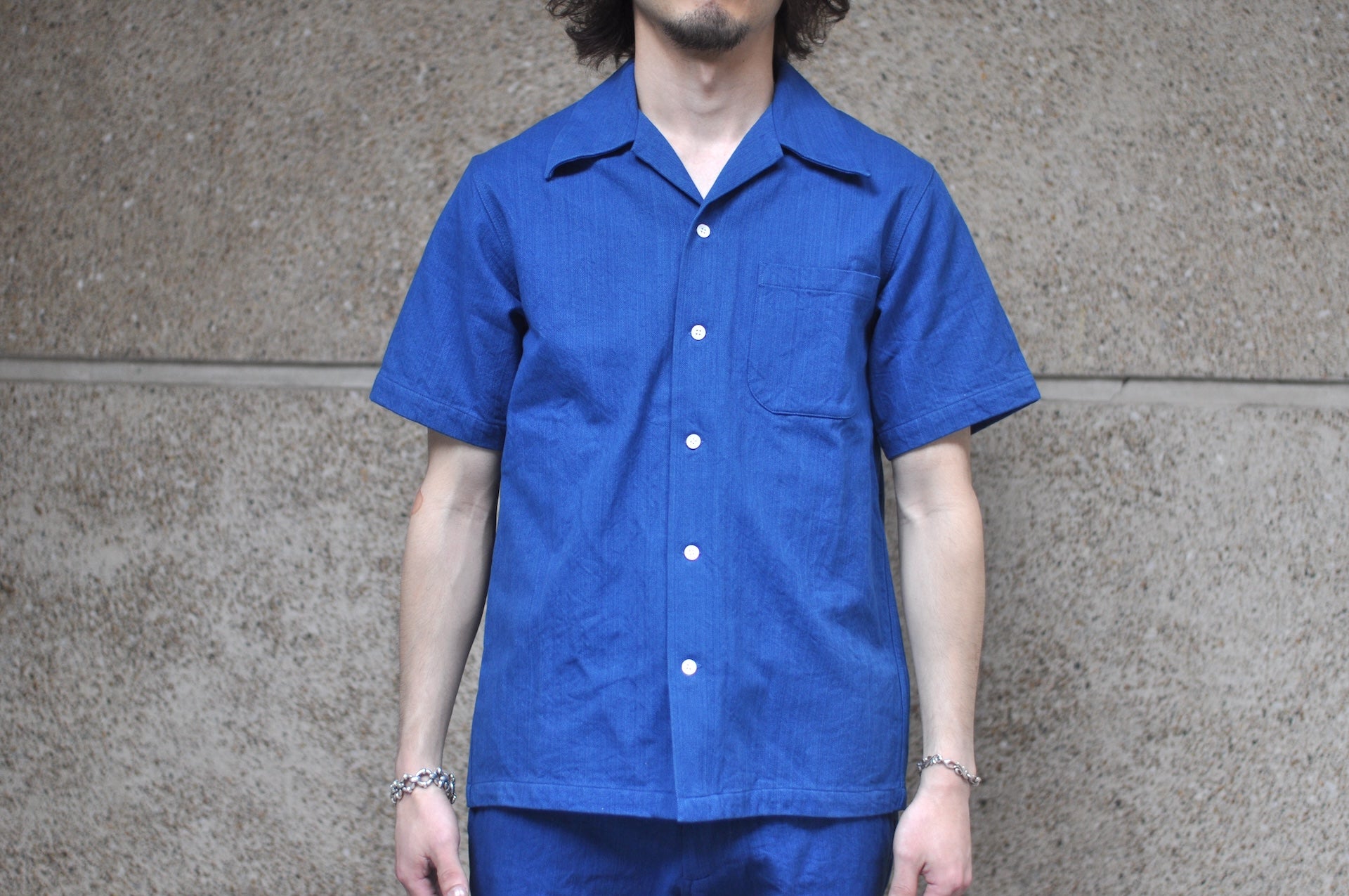 Samurai 10oz Natural Indigo Dyed HBT S/S Aloha Shirt