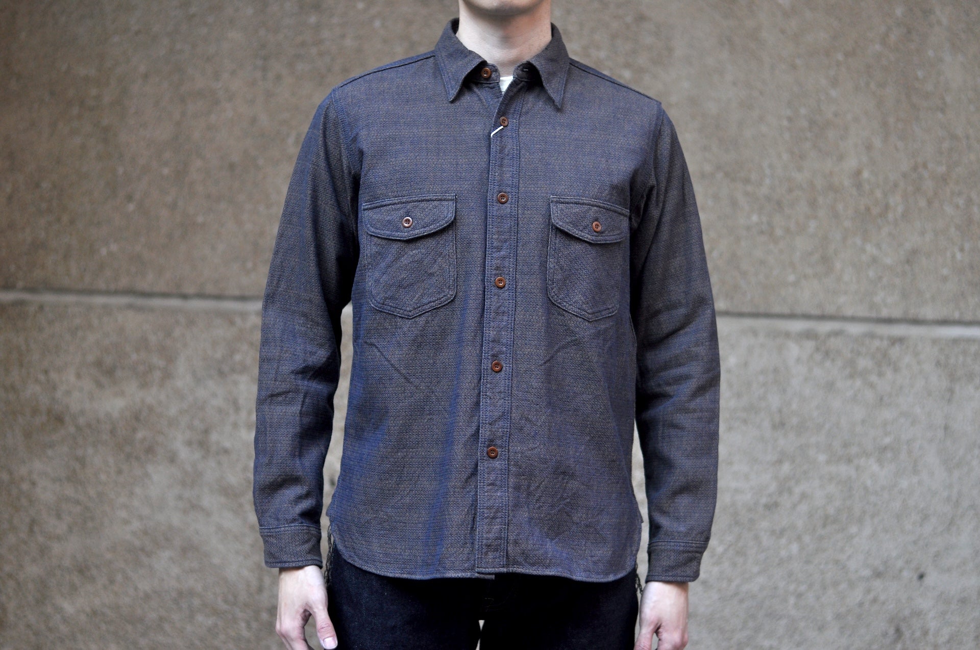 Samurai 10oz “Konako Ai-Madara” Sashiko “Overseas Edition” Work Shirt