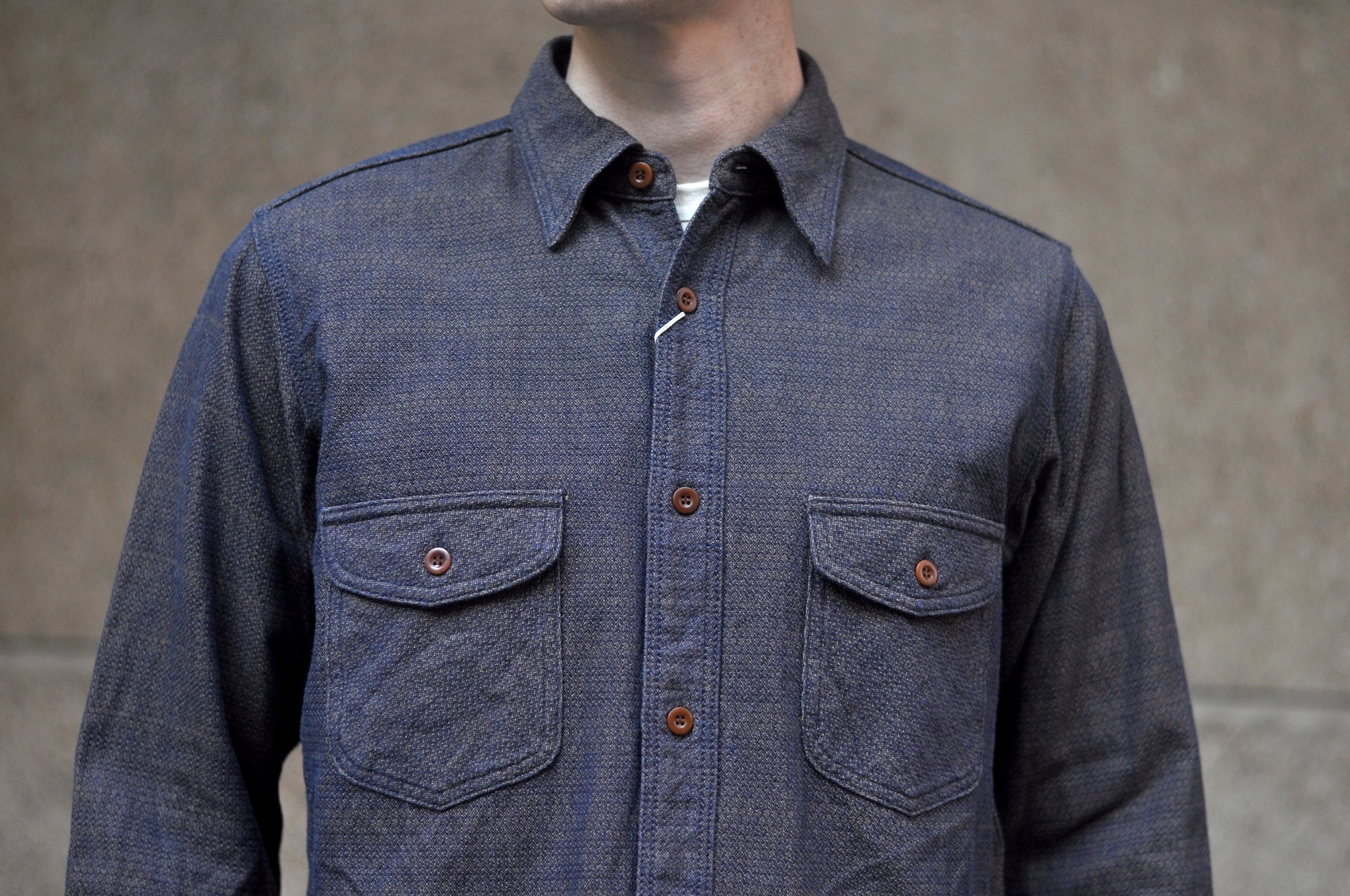Samurai 10oz “Konako Ai-Madara” Sashiko “Overseas Edition” Work Shirt