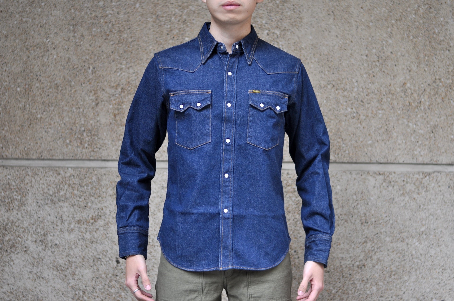 Studio D'Artisan 12.8oz "Sawtooth" Natural Indigo Denim Western Shirt