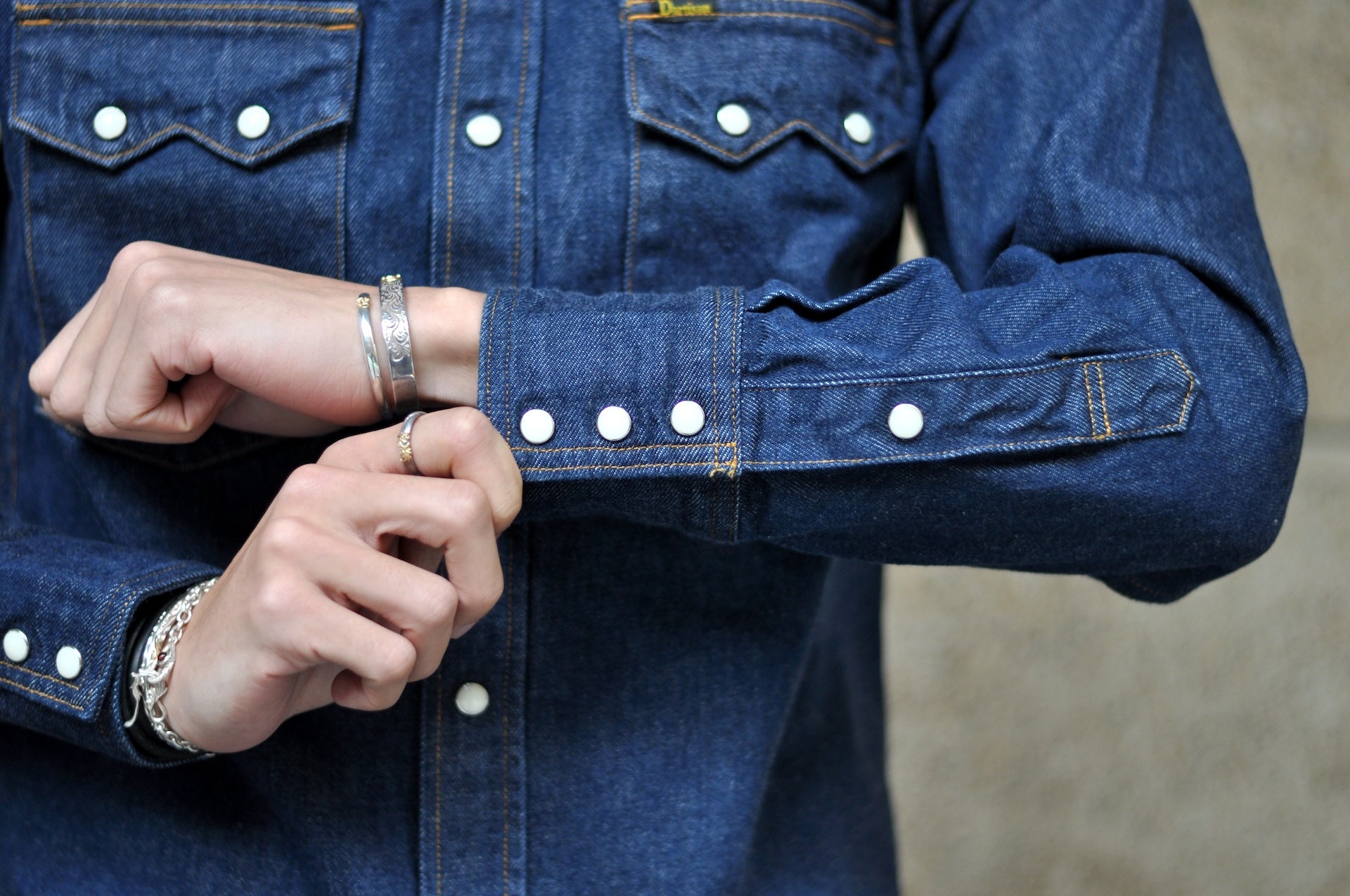 Studio D'Artisan 12.8oz "Sawtooth" Natural Indigo Denim Western Shirt