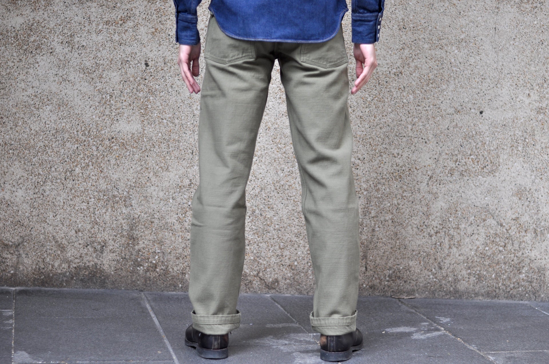 Samurai 15oz Selvage Back Satin Baker Pants (Olive)