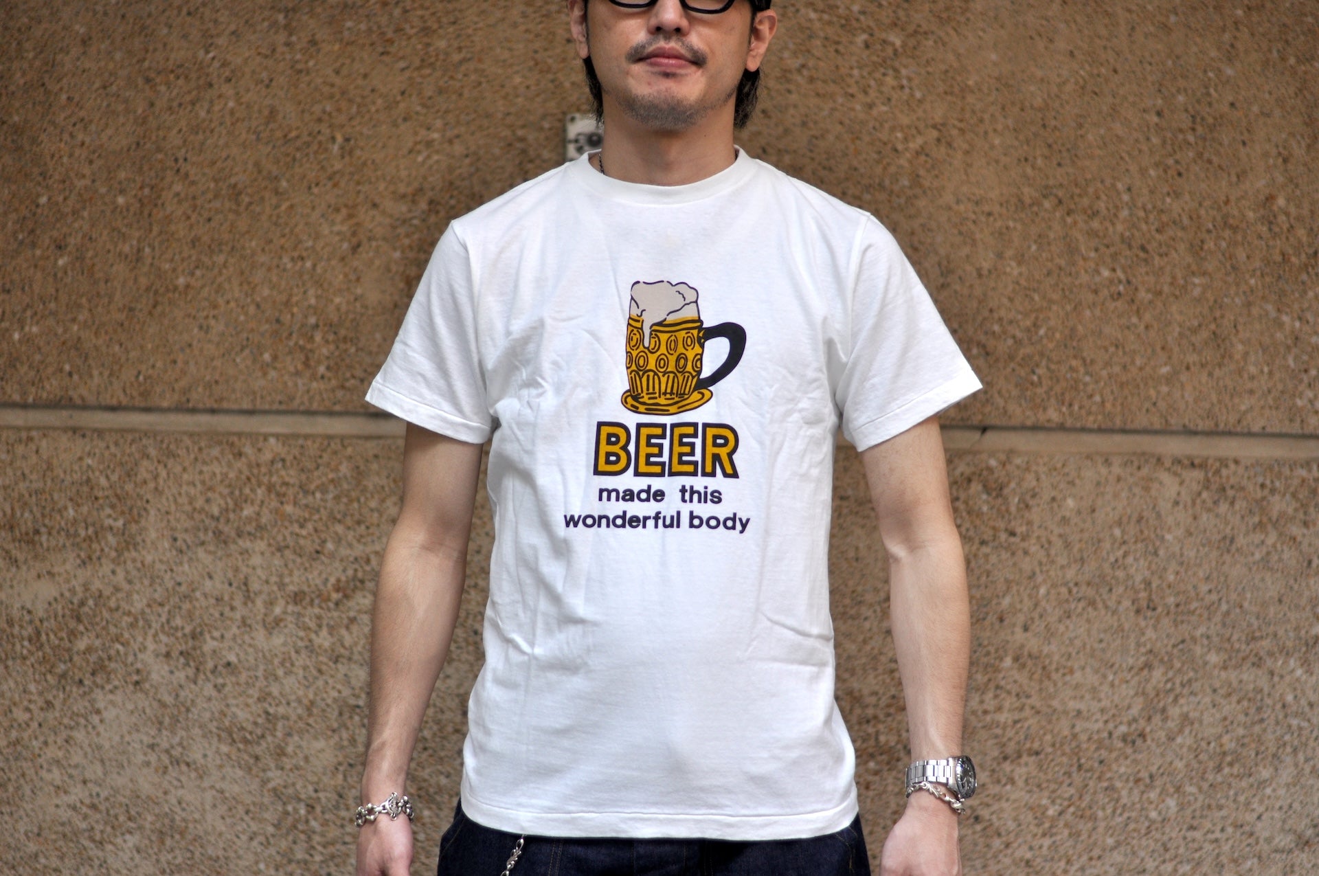 Dubble Works 5.5oz "Beer" Loopwheeled Tee (Off White)