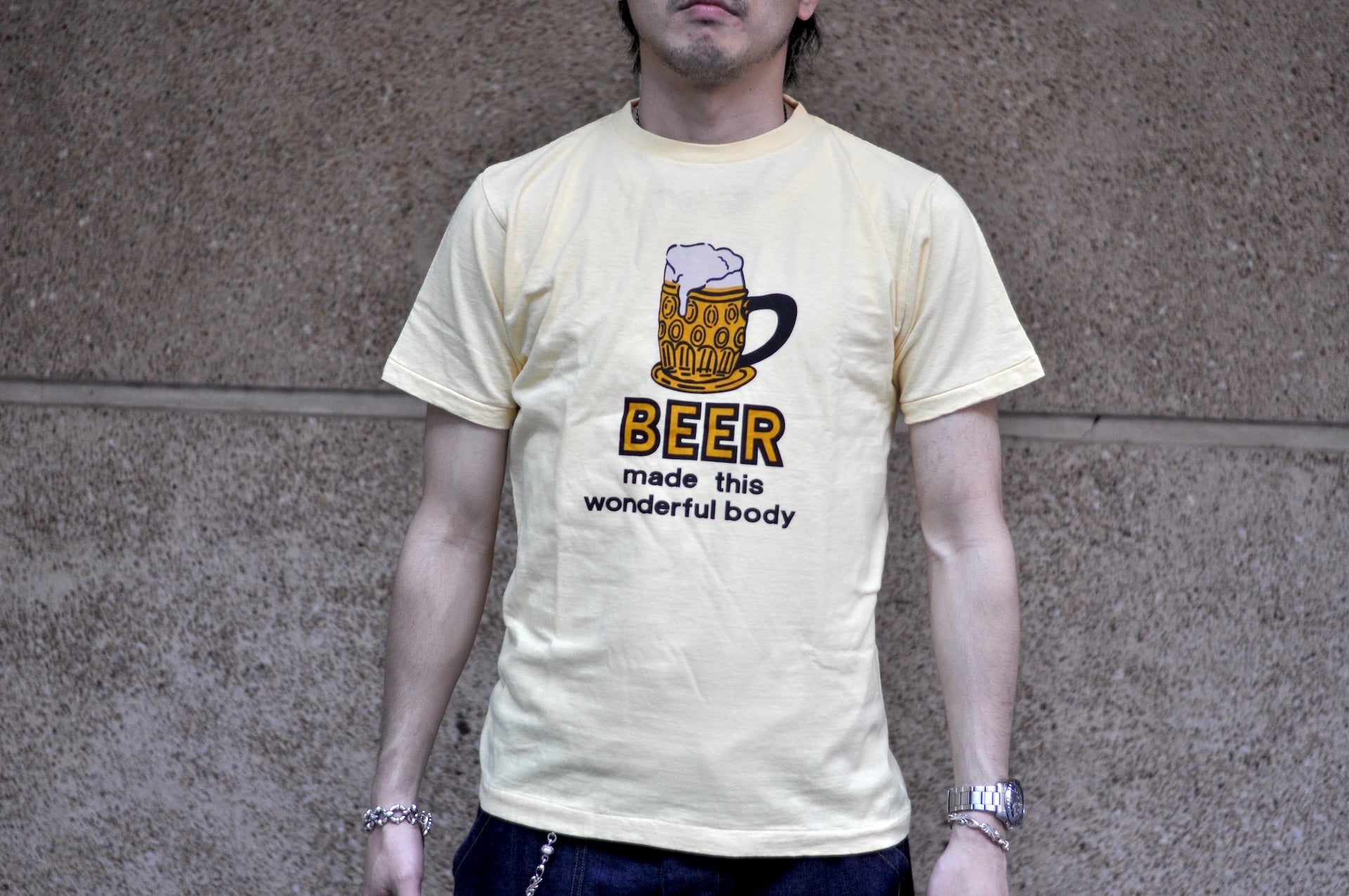 Dubble Works 5.5oz "Beer" Loopwheeled Tee (Pale Yellow)