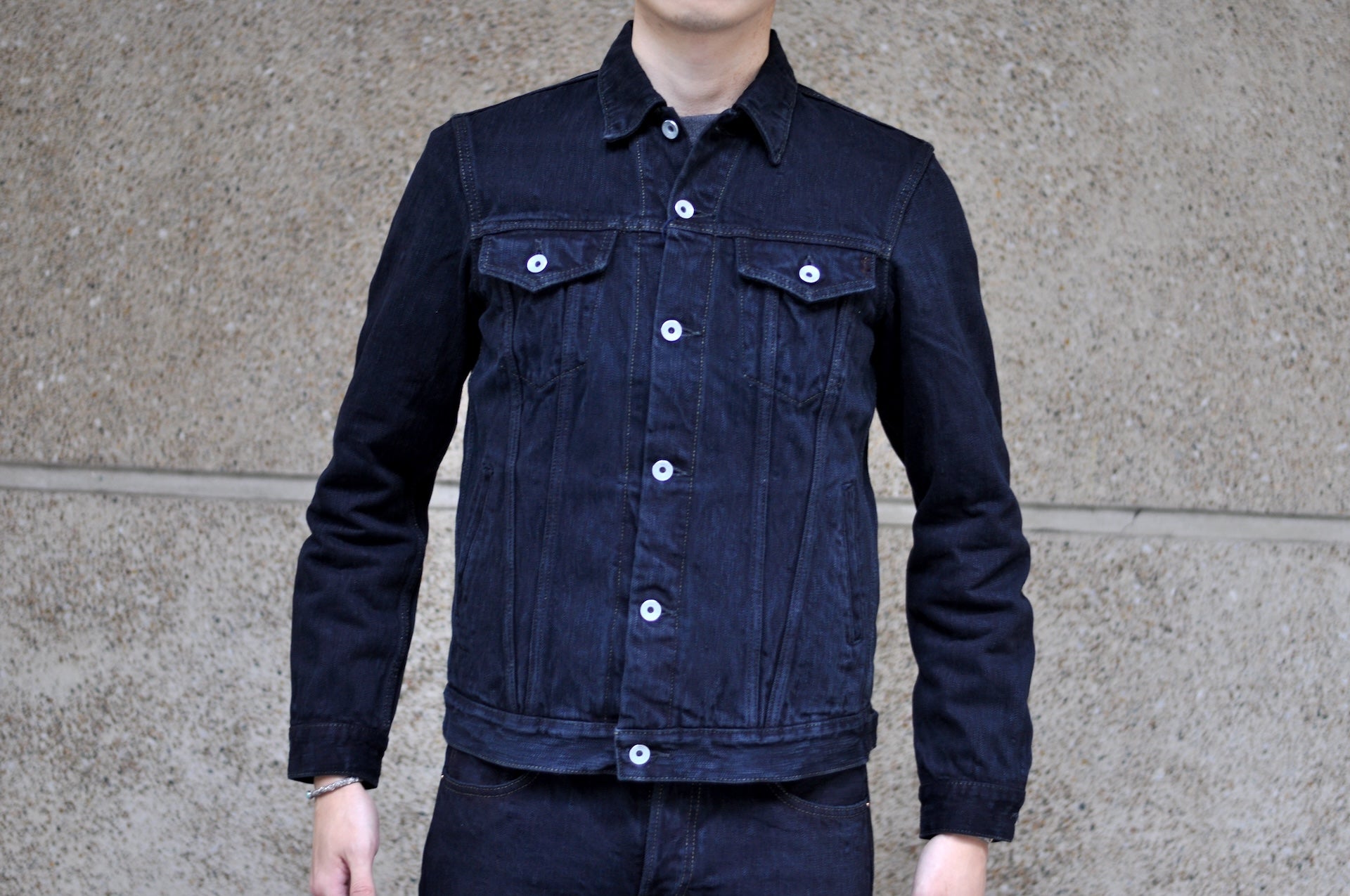 Iron Heart 16oz Black Overdyed Slubby Type 3 Denim Jacket