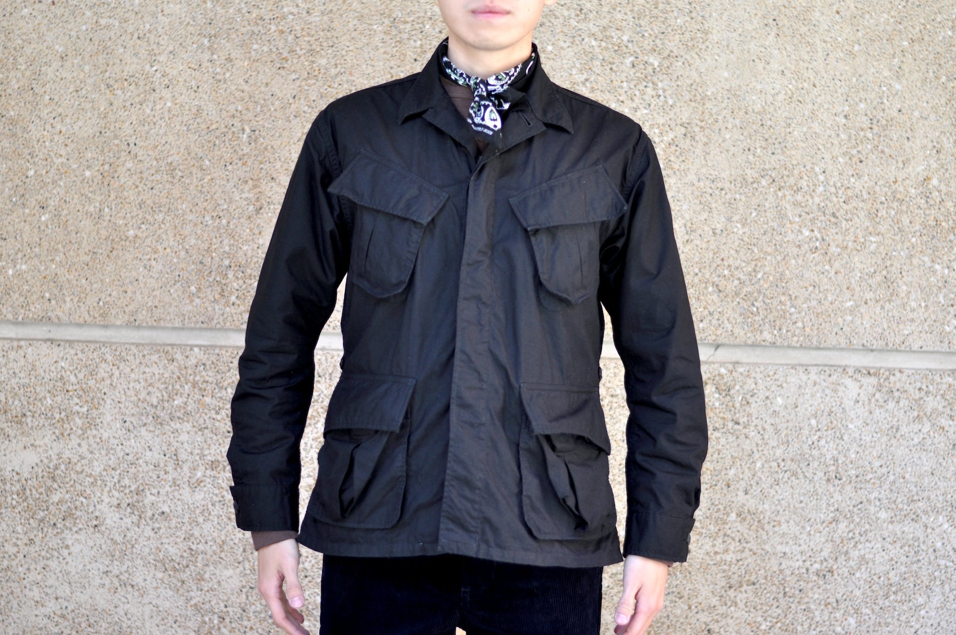 BONCOURA 'All-Seasons' Poplin Fatigue Jacket (Black)