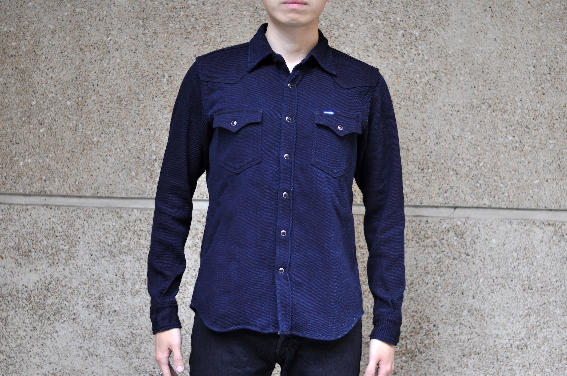 Iron Heart 14oz Heavyweight Indigo Dyed Kersey Western Shirt