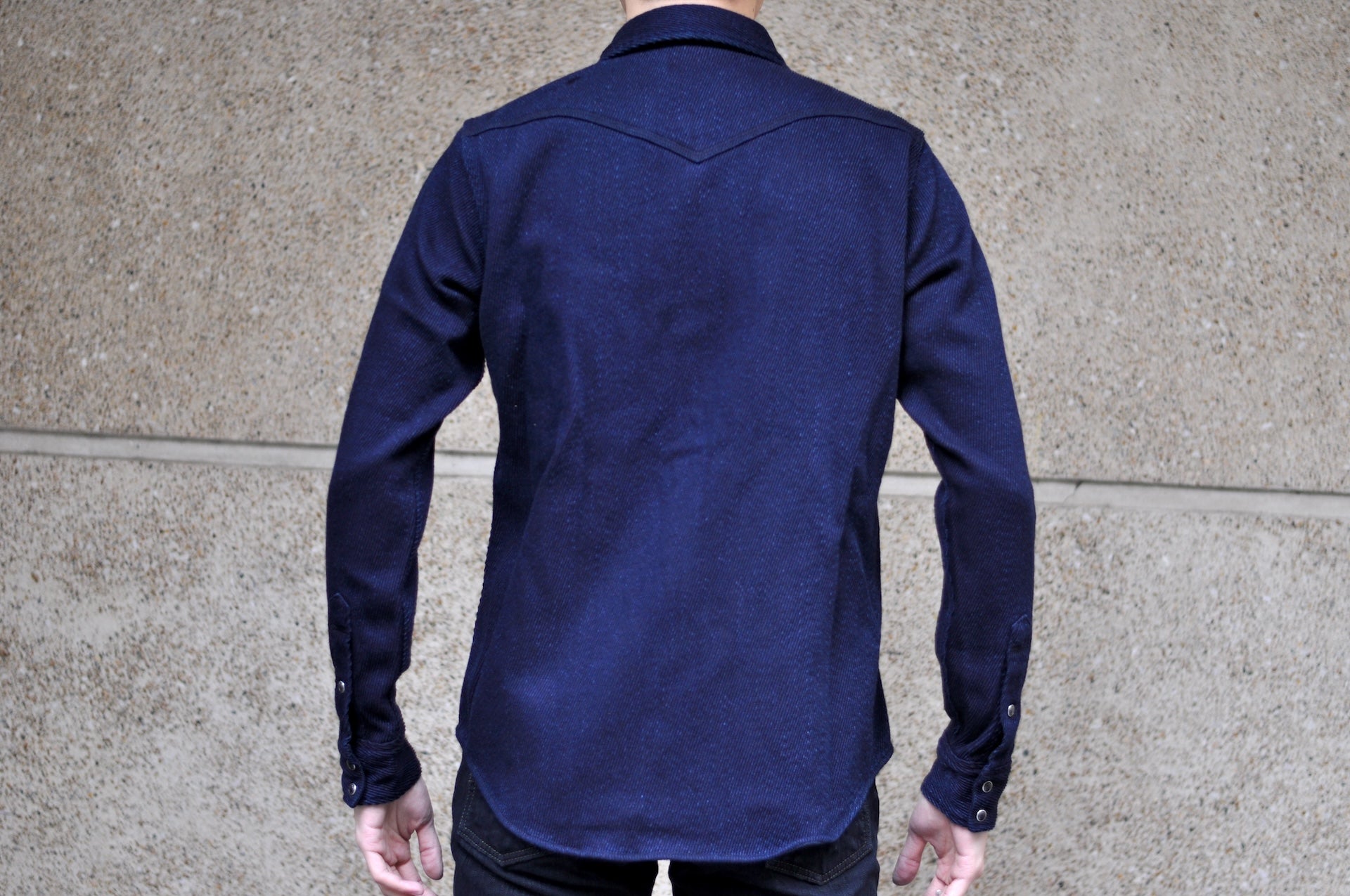 Iron Heart 14oz Heavyweight Indigo Dyed Kersey Western Shirt