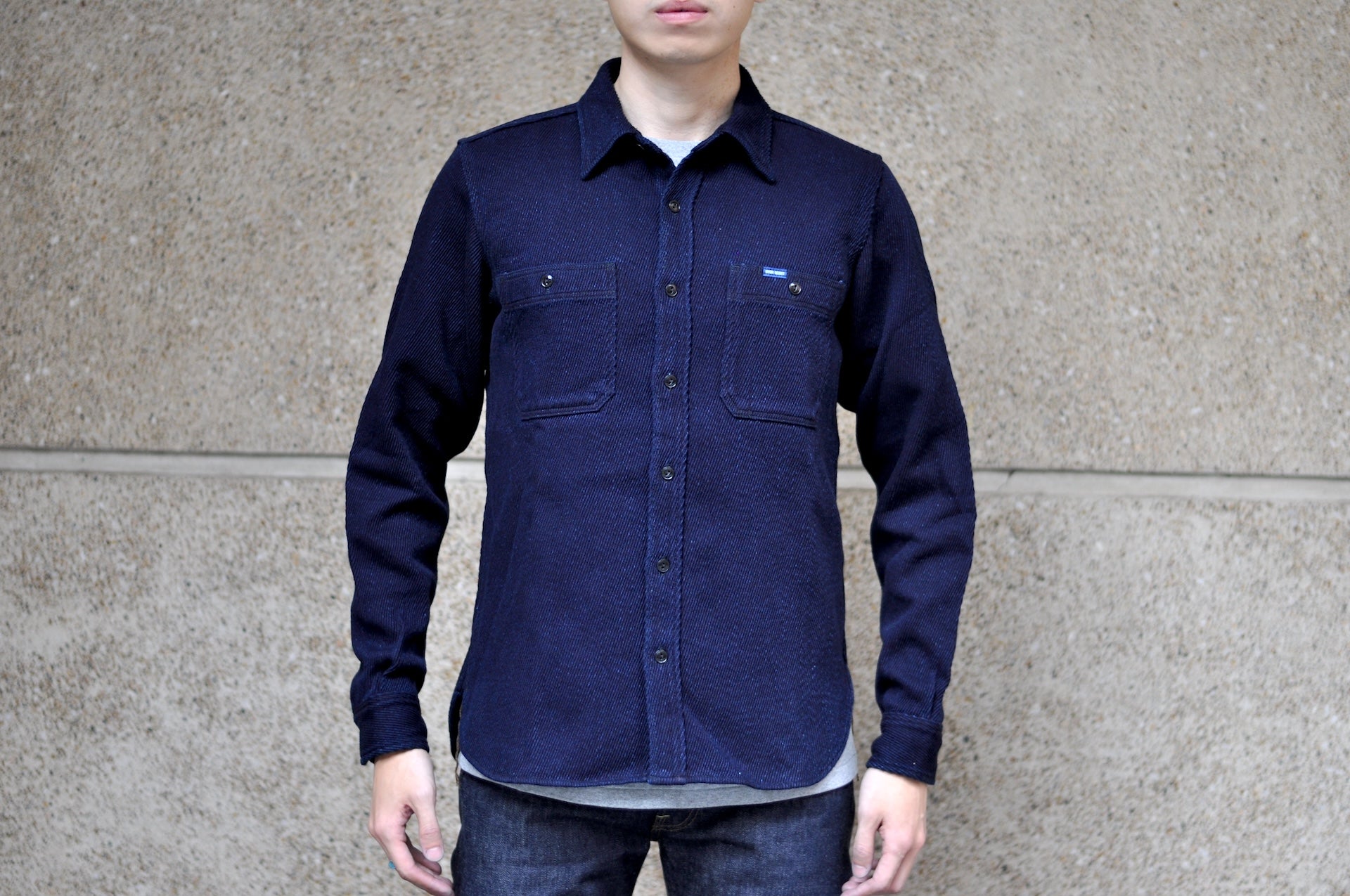 Iron Heart 14oz Heavyweight Indigo Dyed Kersey Work Shirt