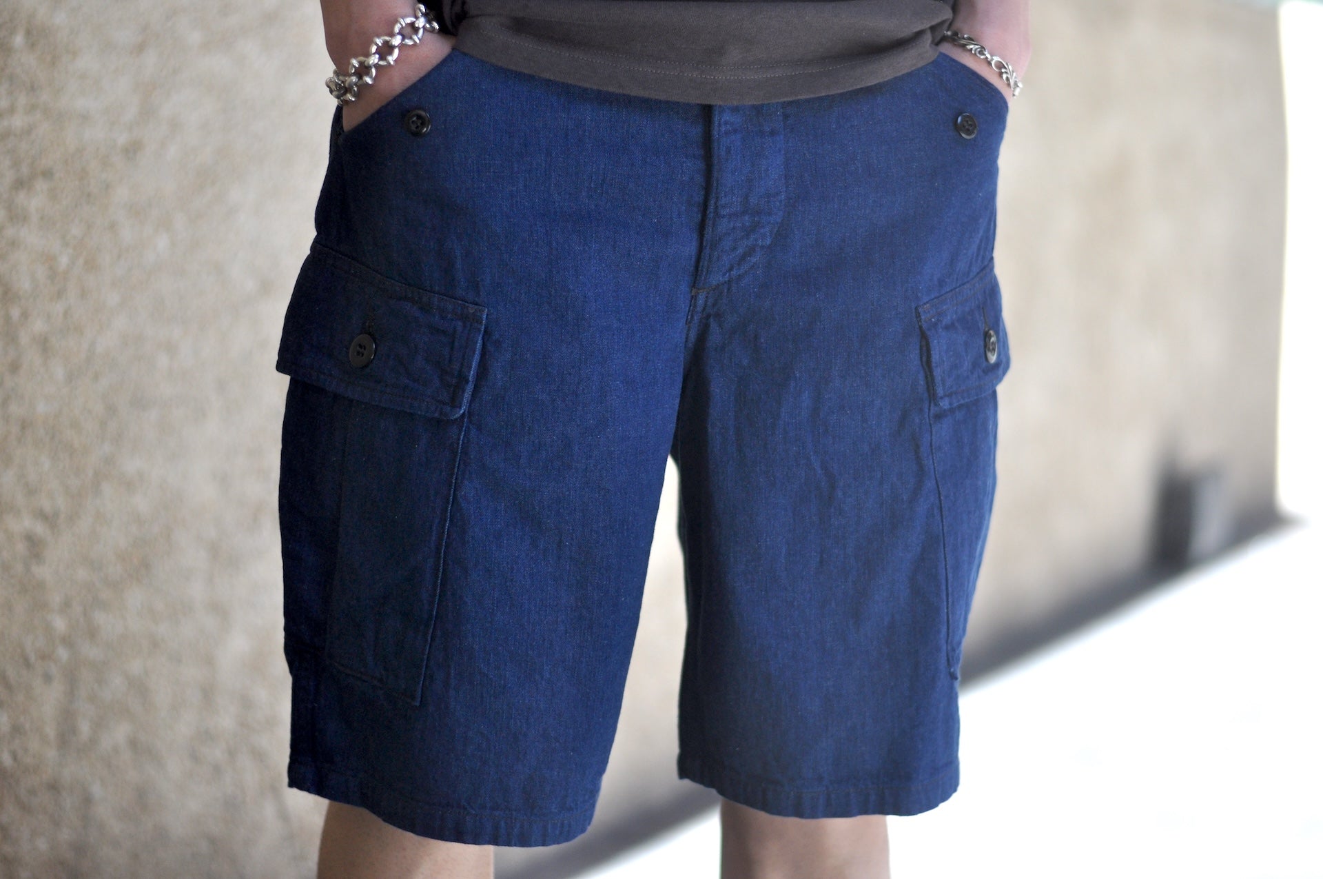 Freewheelers 9oz Denim "Jungle Fatigues" Tropical Shorts (Indigo)