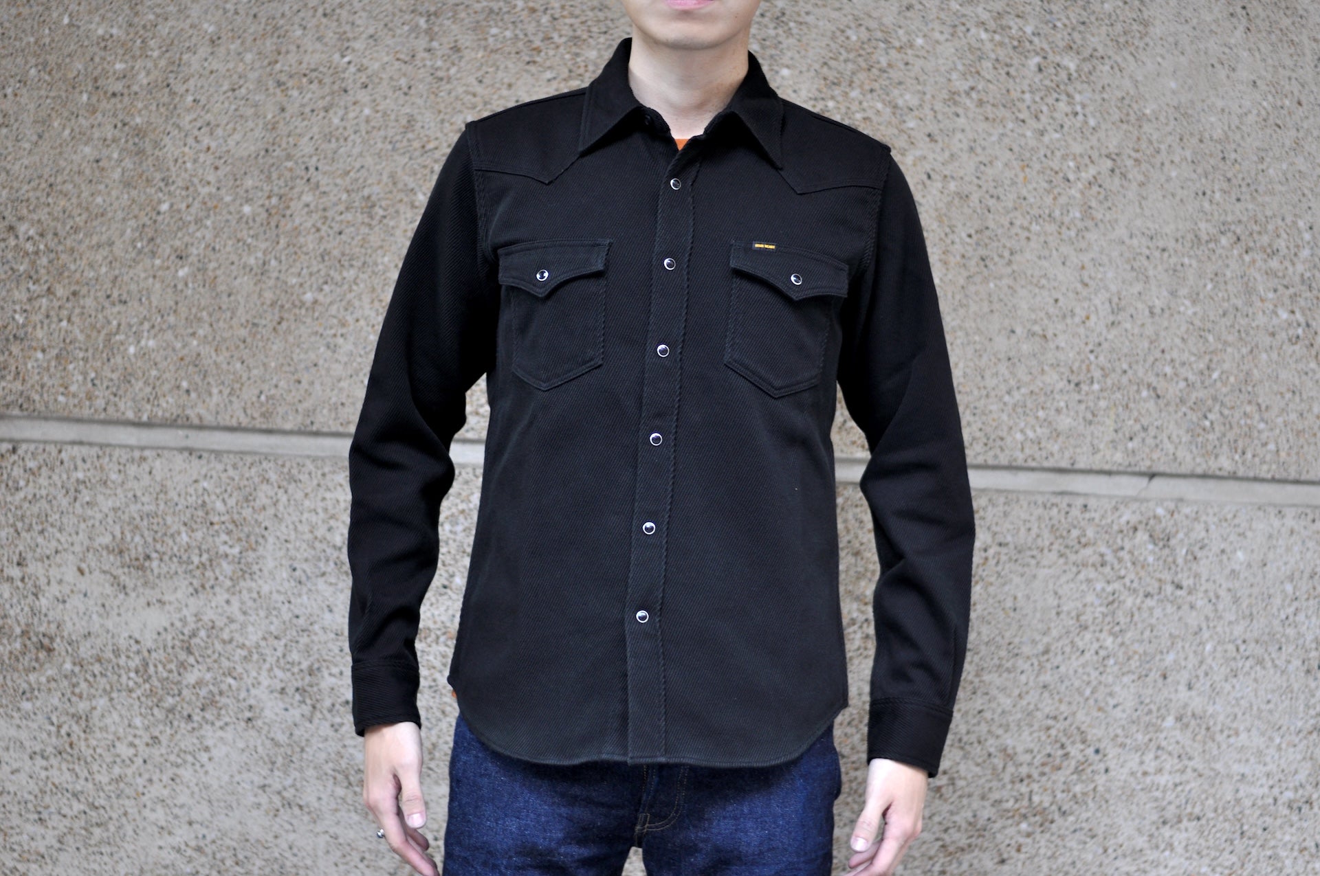 Iron Heart 14oz Heavyweight Kersey Western Shirt (Black)