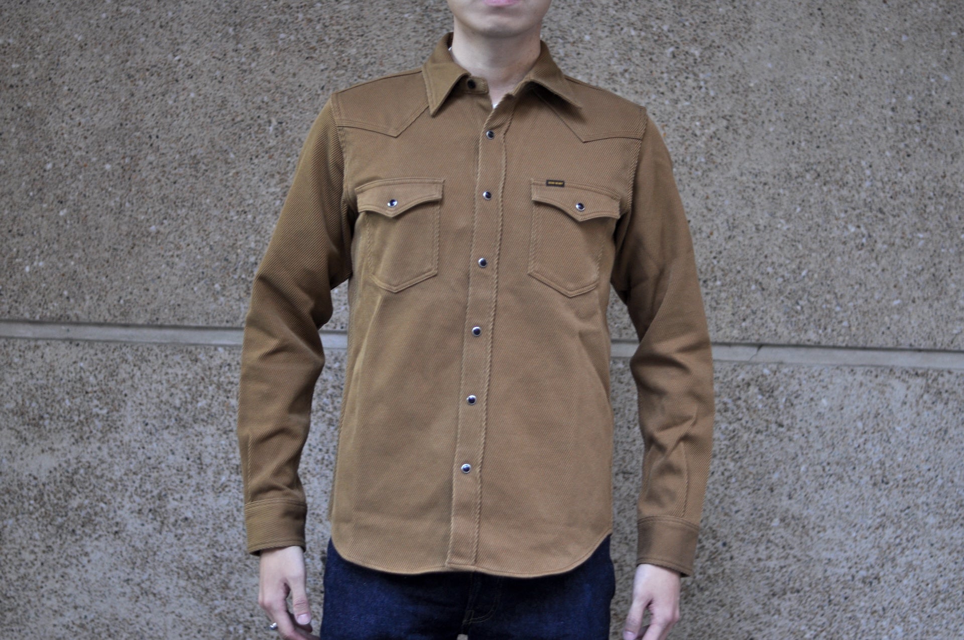 Iron Heart 14oz Heavyweight Kersey Western Shirt (Camel) - CORLECTION