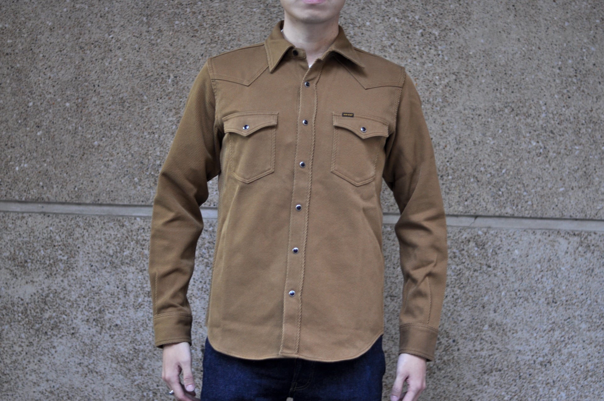 Iron Heart 14oz Heavyweight Kersey Western Shirt (Camel)