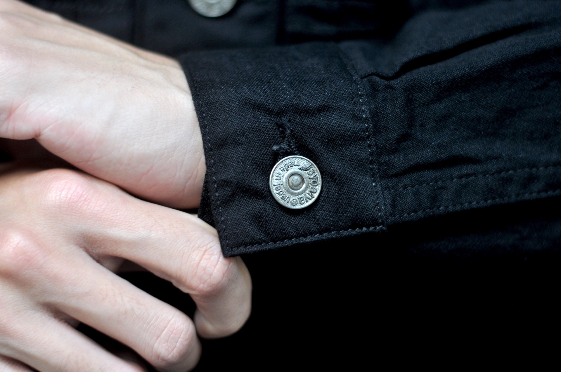 Pure Blue Japan 8oz Denim "Type 2" Jacketed Shirt (Solid Black)