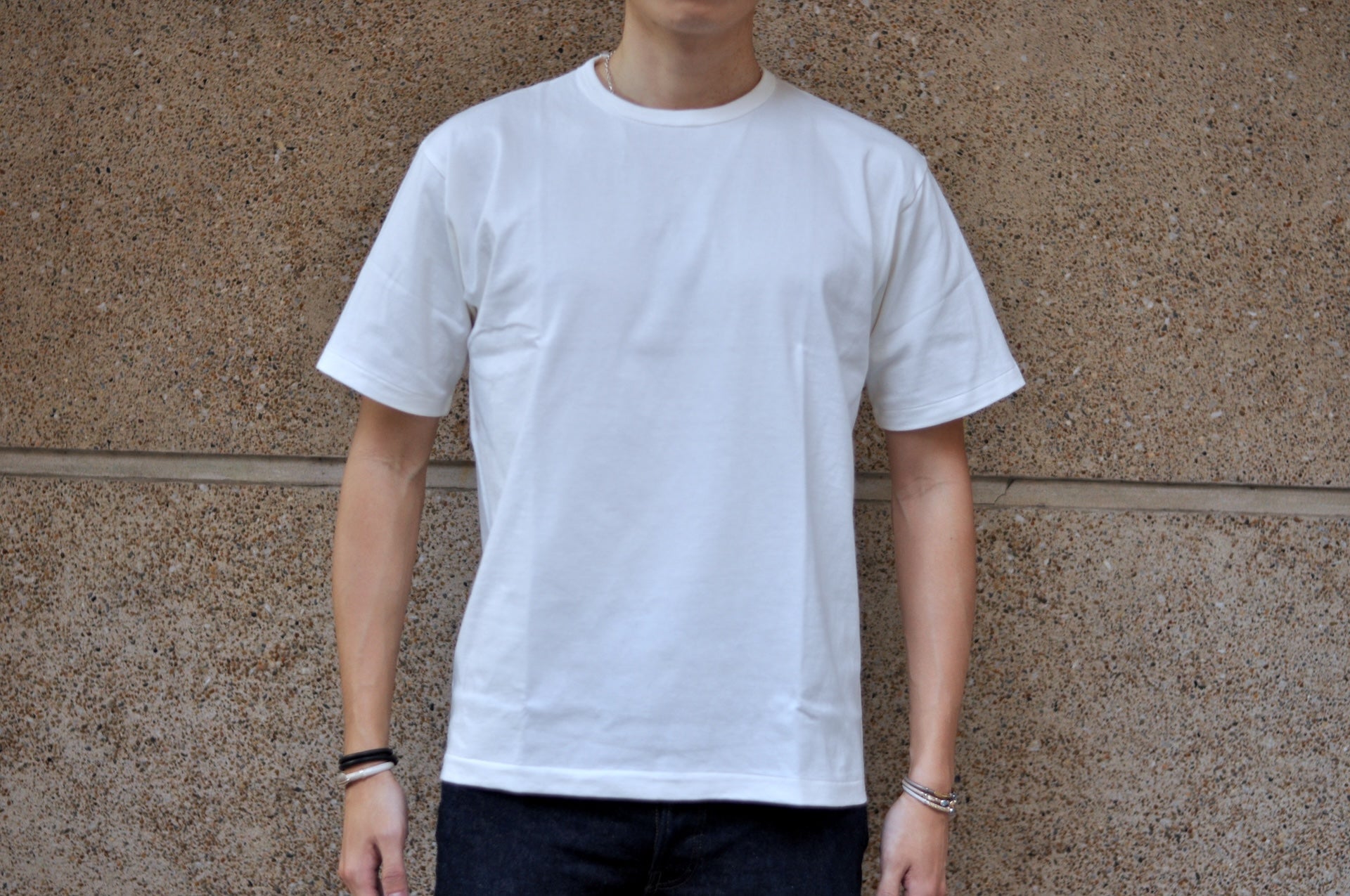 Denime X Warehouse Co. 7oz Loopwheeled Plain Tee (Off White)