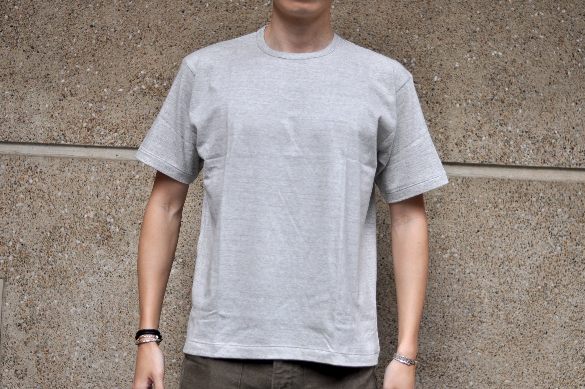 Denime X Warehouse Co. 7oz Loopwheeled Plain Tee (Heather Grey)