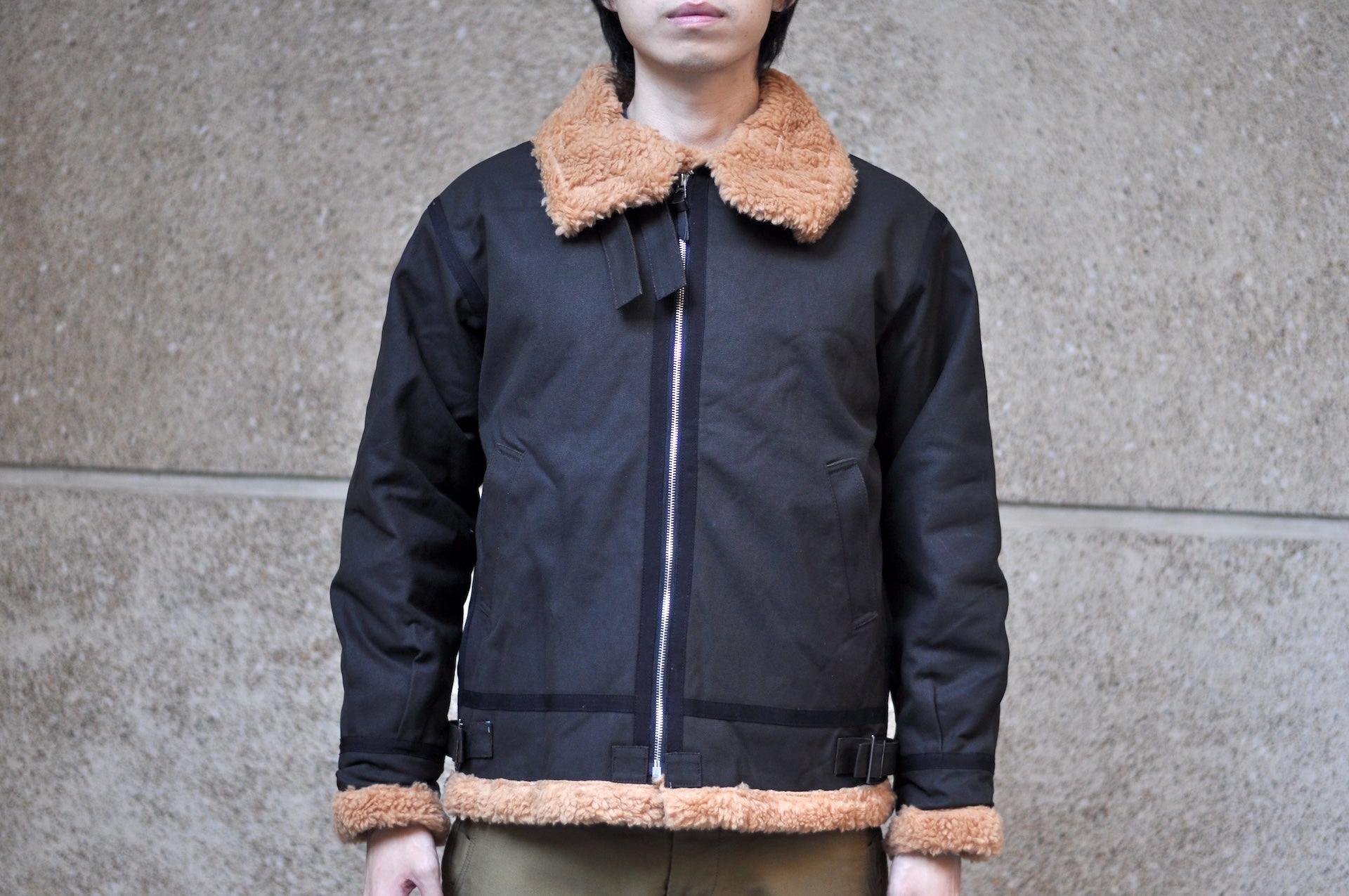 Samurai Black Coated Duck Canvas B-3 Flight Jacket