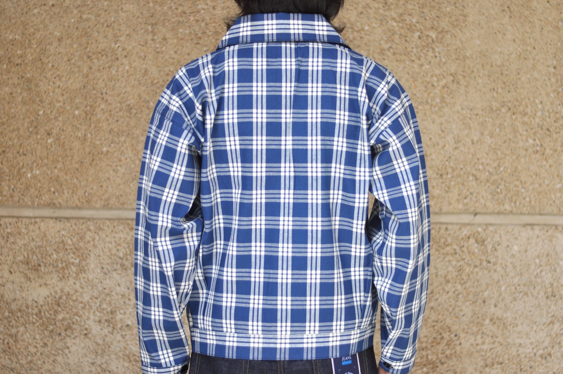 Warehouse Co. 10oz Selvage Indigo Check Early-Century Blouse Jacket
