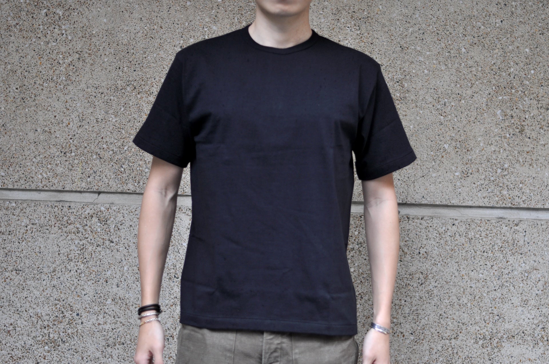 Denime X Warehouse Co. 7oz Loopwheeled Plain Tee (Black)