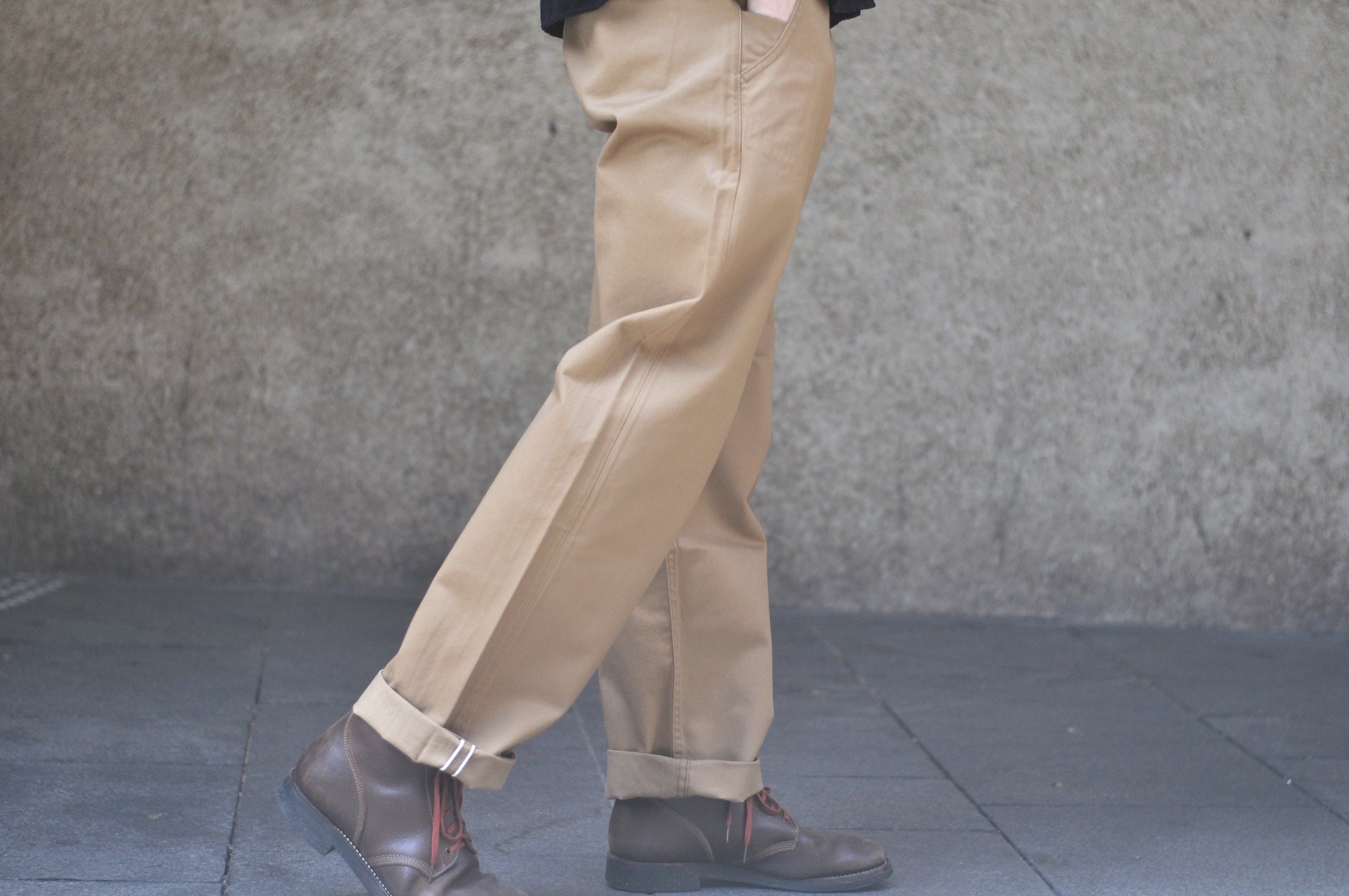 Pure Blue Japan 11oz “Dry-Touch” High-Density Chino Trousers (Dark Camel)