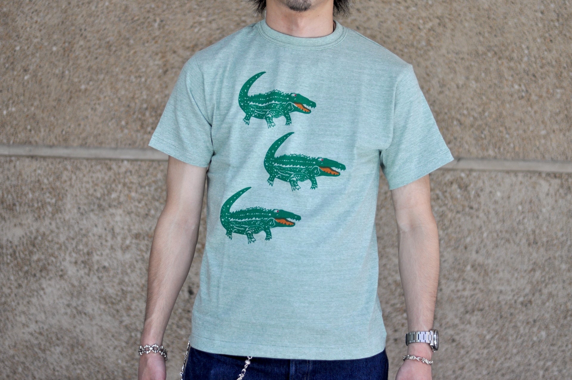 Warehouse 5.5oz "Alligator" Athletic Loopwheeled Tee (Green)