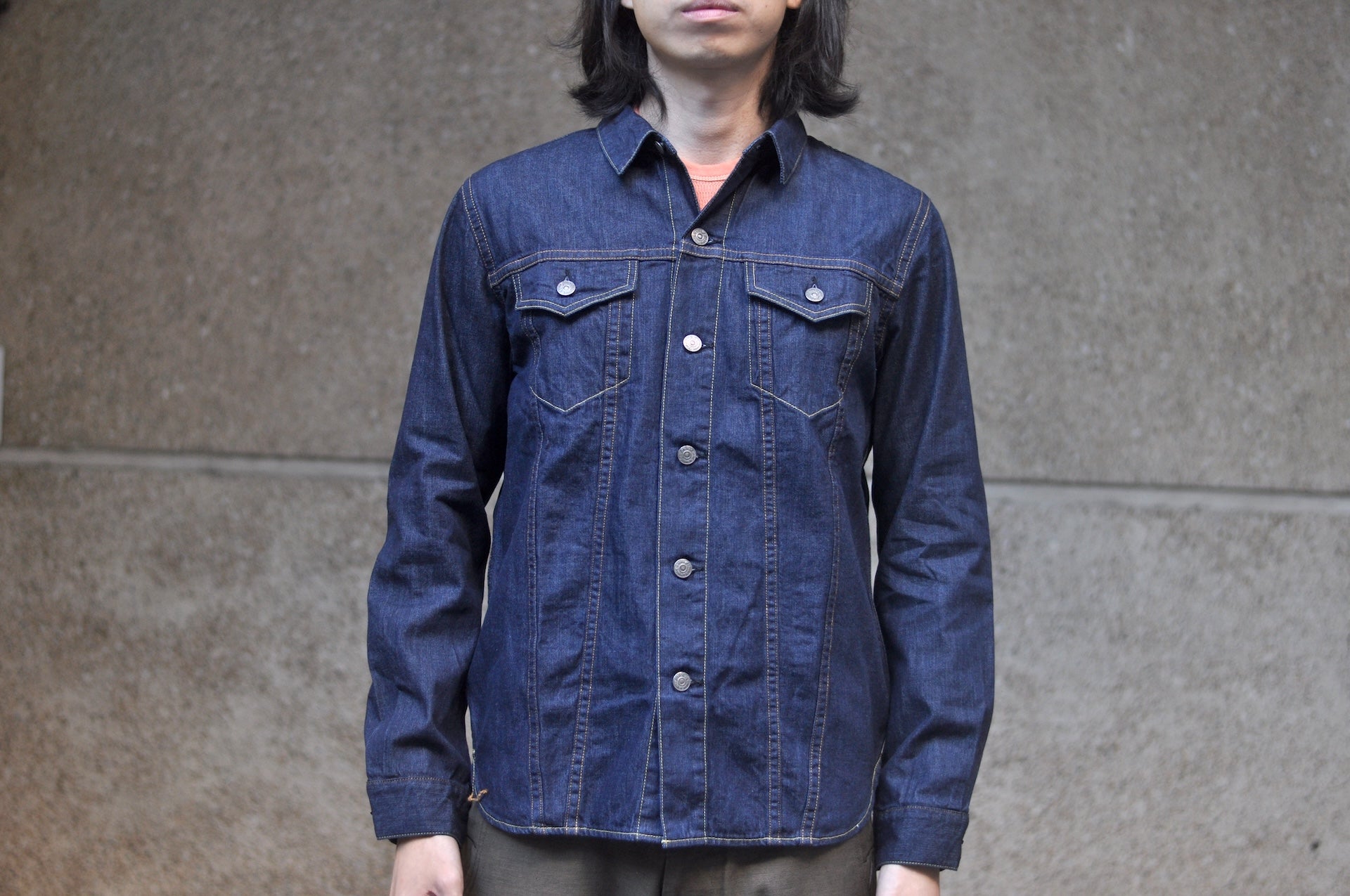 Pure Blue Japan 8oz Denim "Type 3" Jacketed Shirt (Grand Indigo)