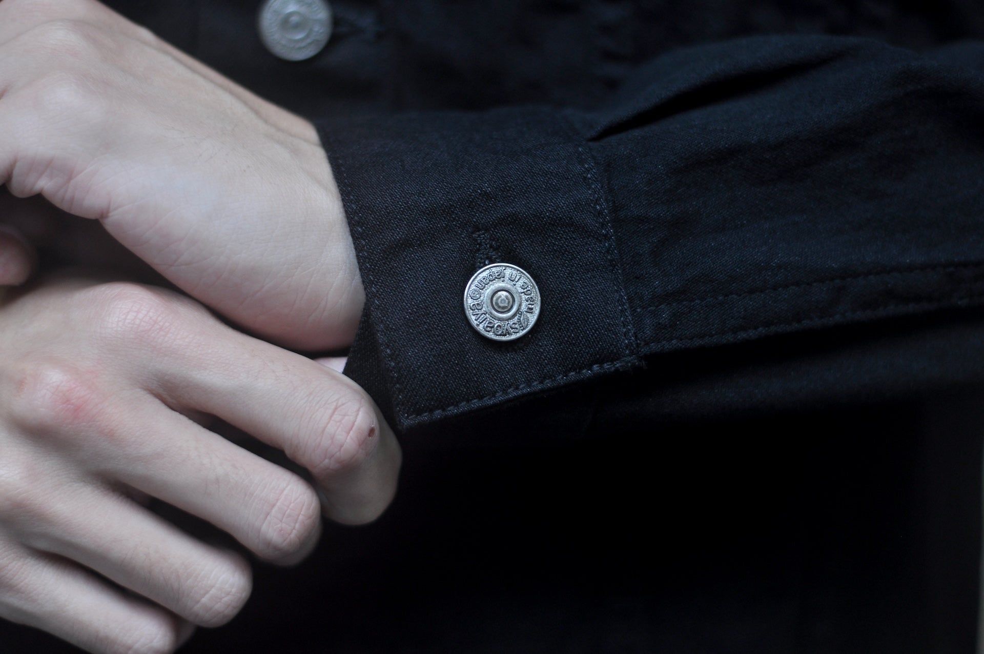 Pure Blue Japan 8oz Denim "Type 3" Jacketed Shirt (Solid Black)
