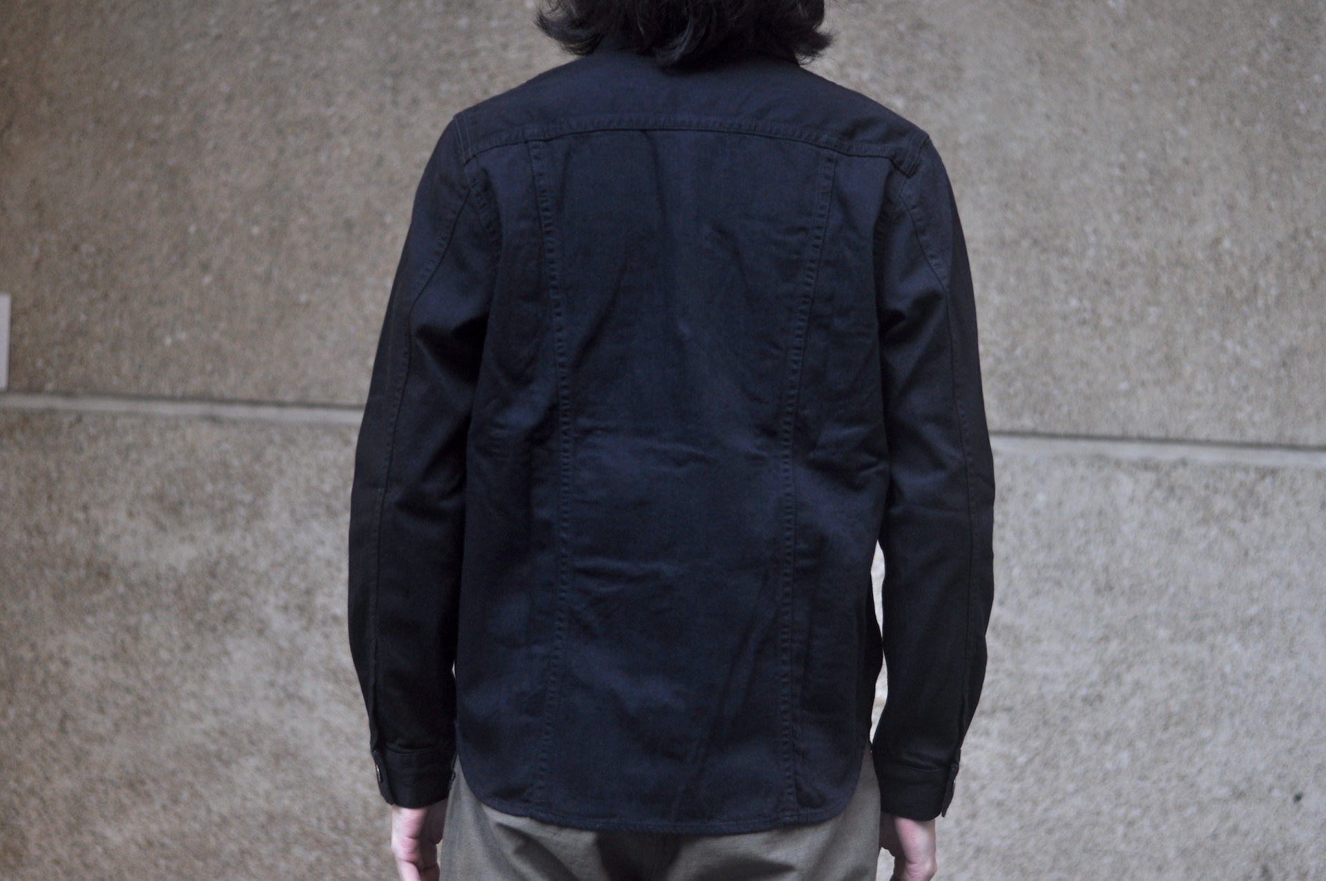 Pure Blue Japan 8oz Denim "Type 3" Jacketed Shirt (Solid Black)