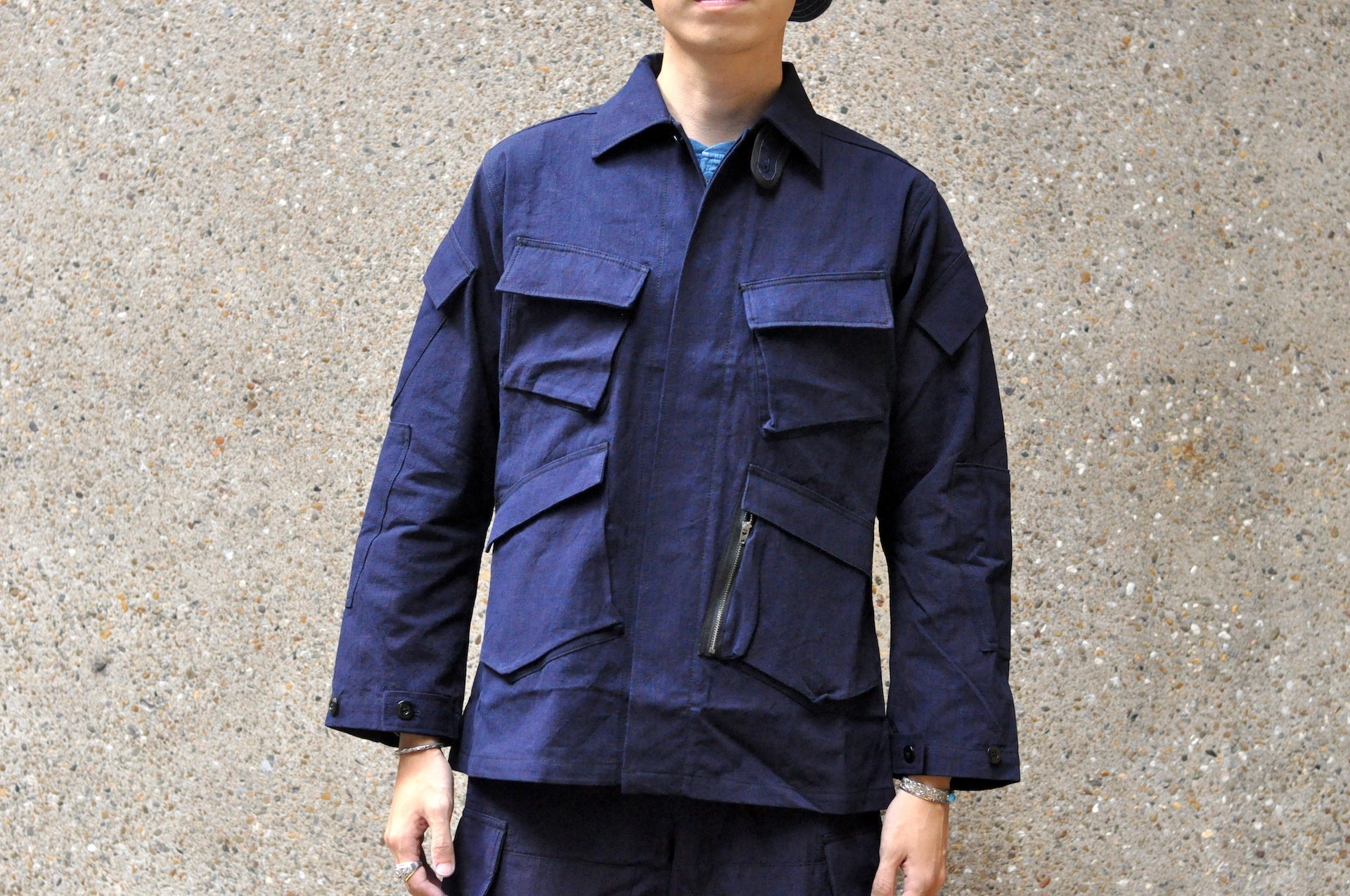 Samurai Natural Indigo Dyed Ripstop Jungle Fatigue Jacket