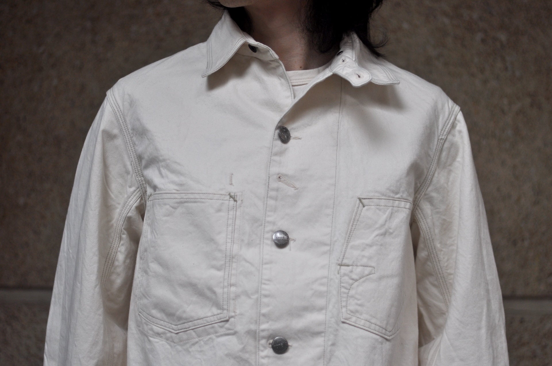 Freewheelers 11oz Lot. 100 "Ironalls" Cotton Drill Jacket (Raw White)