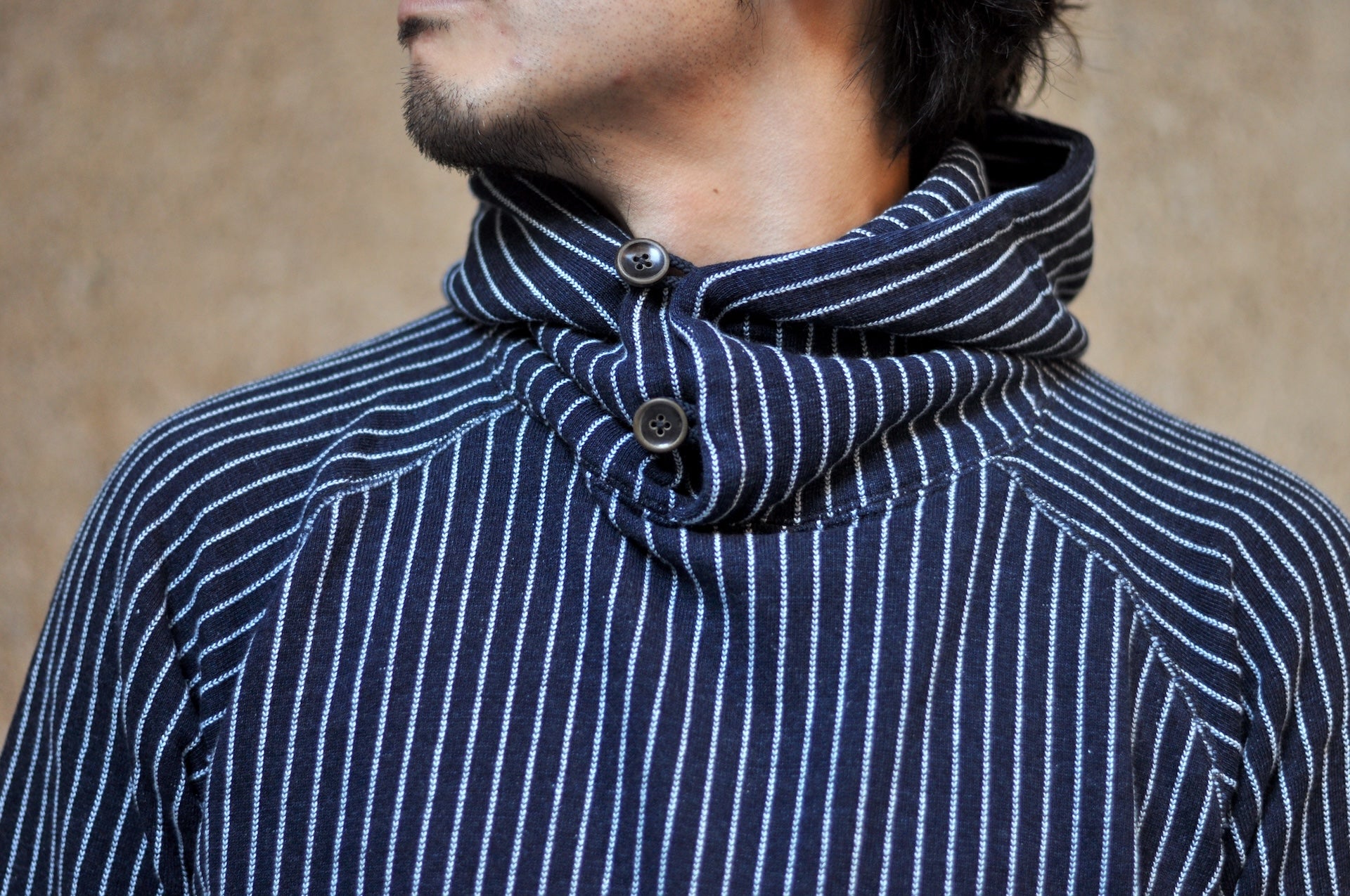 Pure Blue Japan Indigo Dyed "Stripes" Raglan Pullover