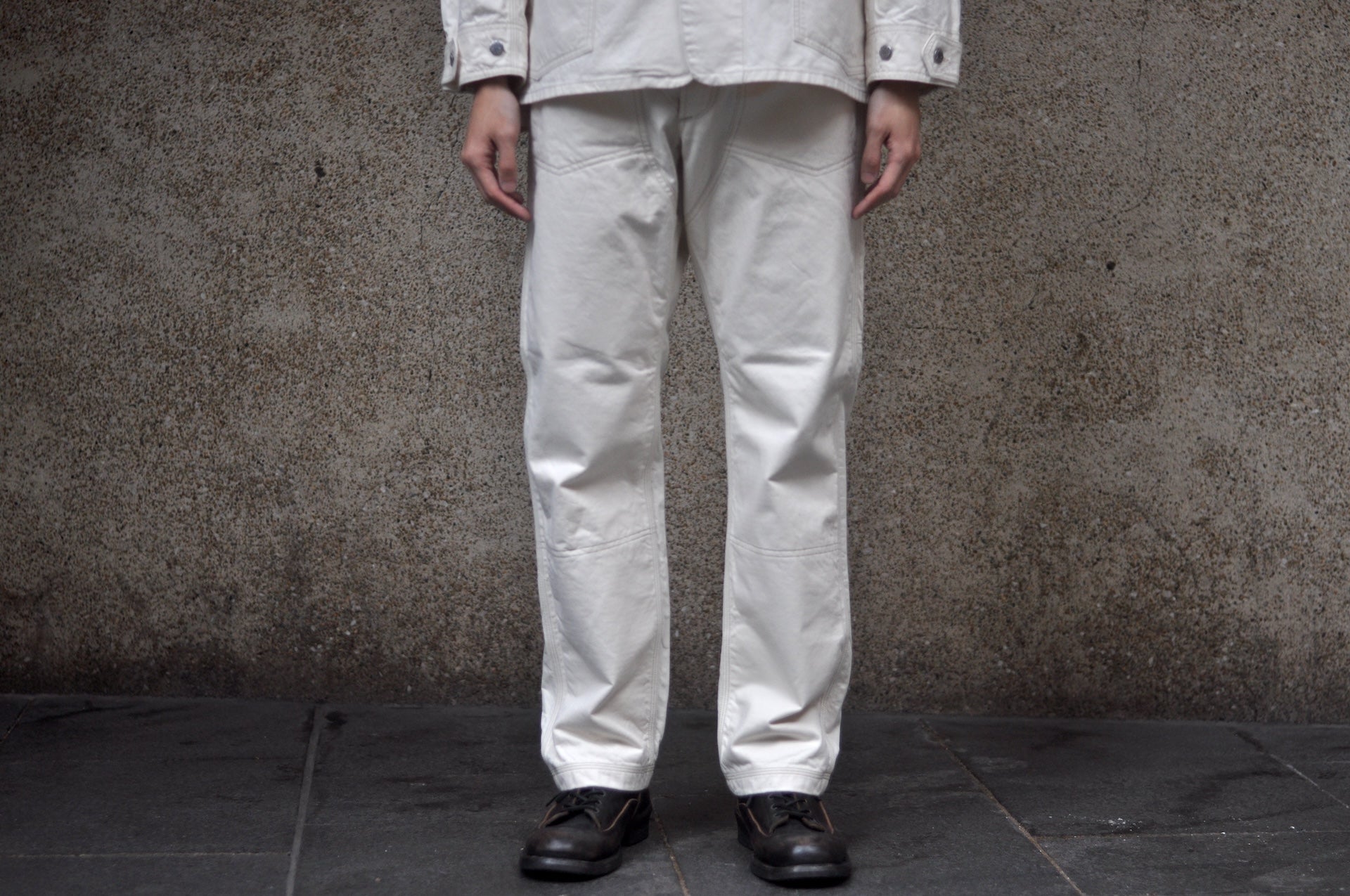 Freewheelers 11oz Lot. 102 "Ironalls" Cotton Drill Overalls (Raw White)