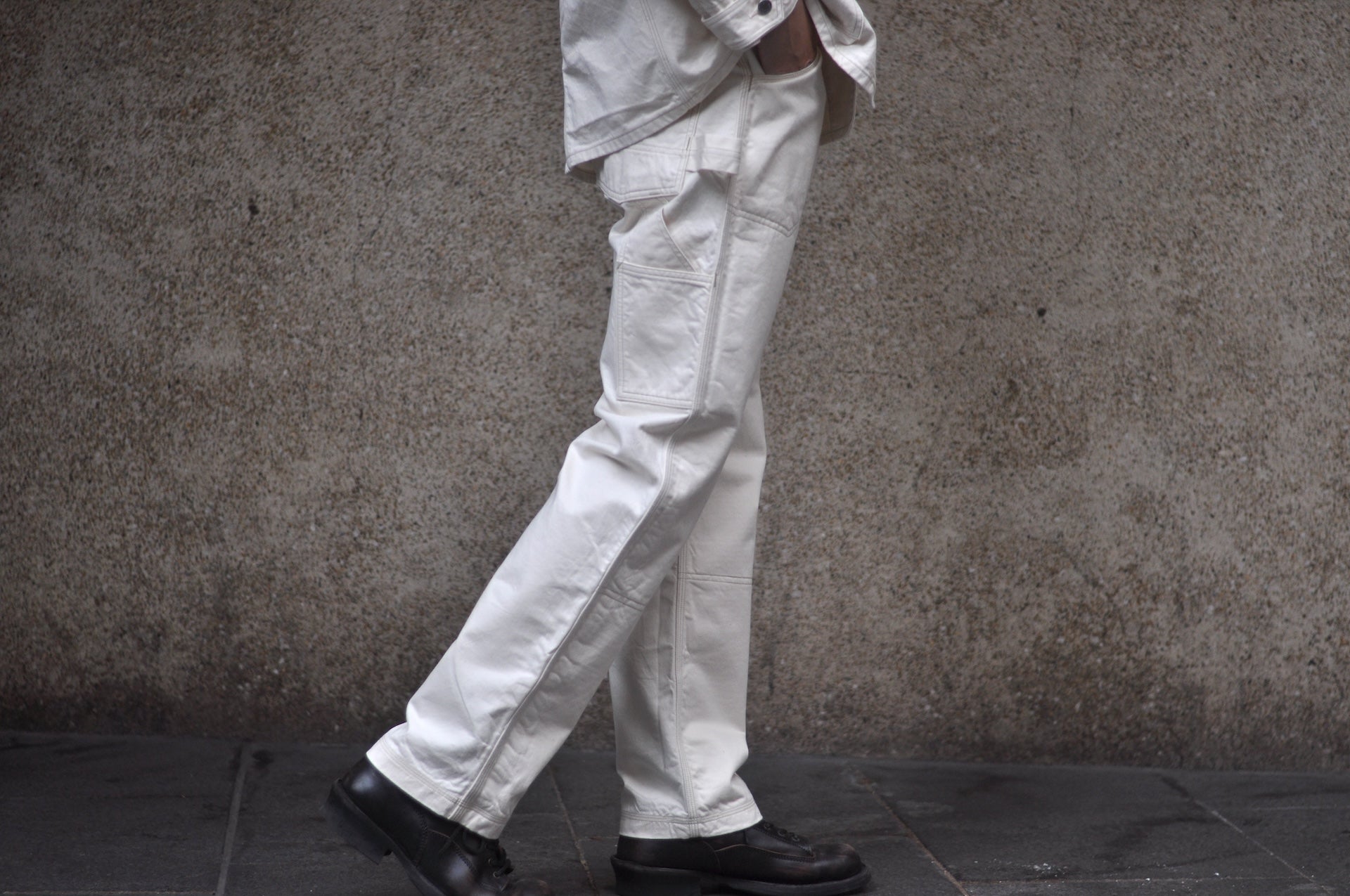 Freewheelers 11oz Lot. 102 "Ironalls" Cotton Drill Overalls (Raw White)