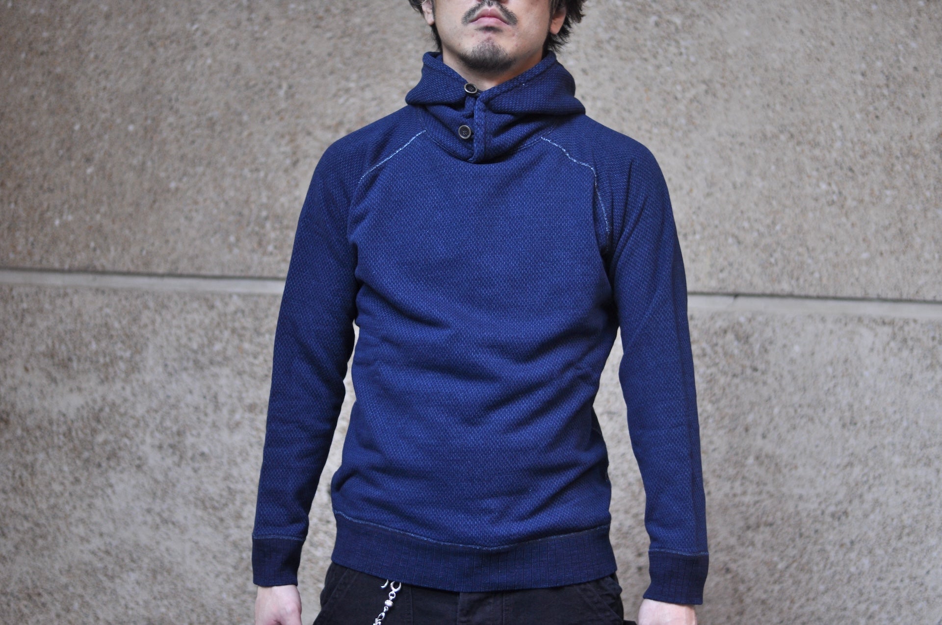 Pure Blue Japan Indigo Dyed "Sashiko" Raglan Pullover