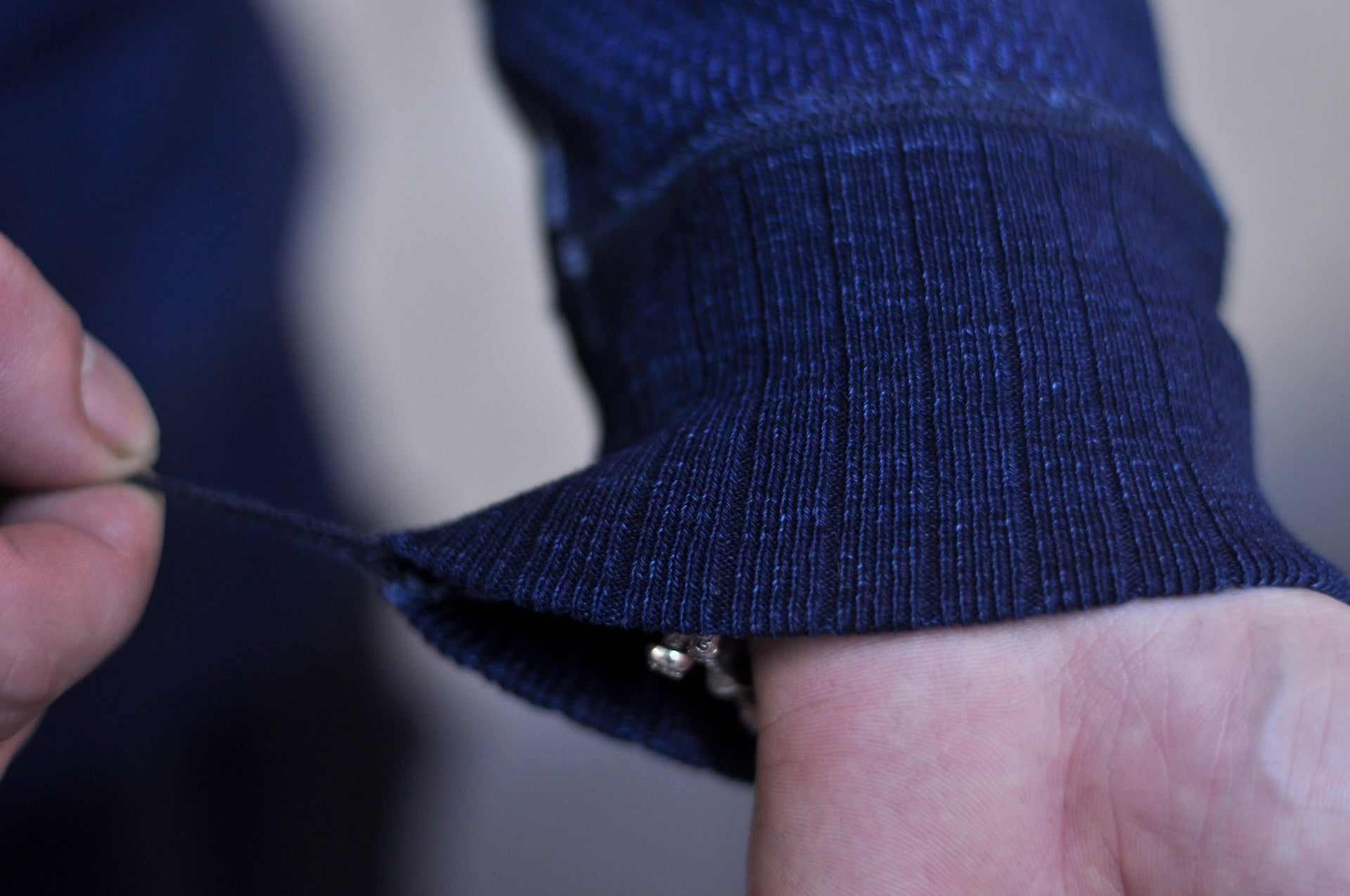 Pure Blue Japan Indigo Dyed "Sashiko" Raglan Pullover