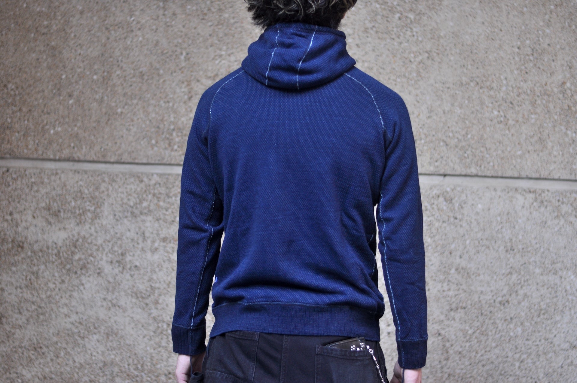 Pure Blue Japan Indigo Dyed "Sashiko" Raglan Pullover