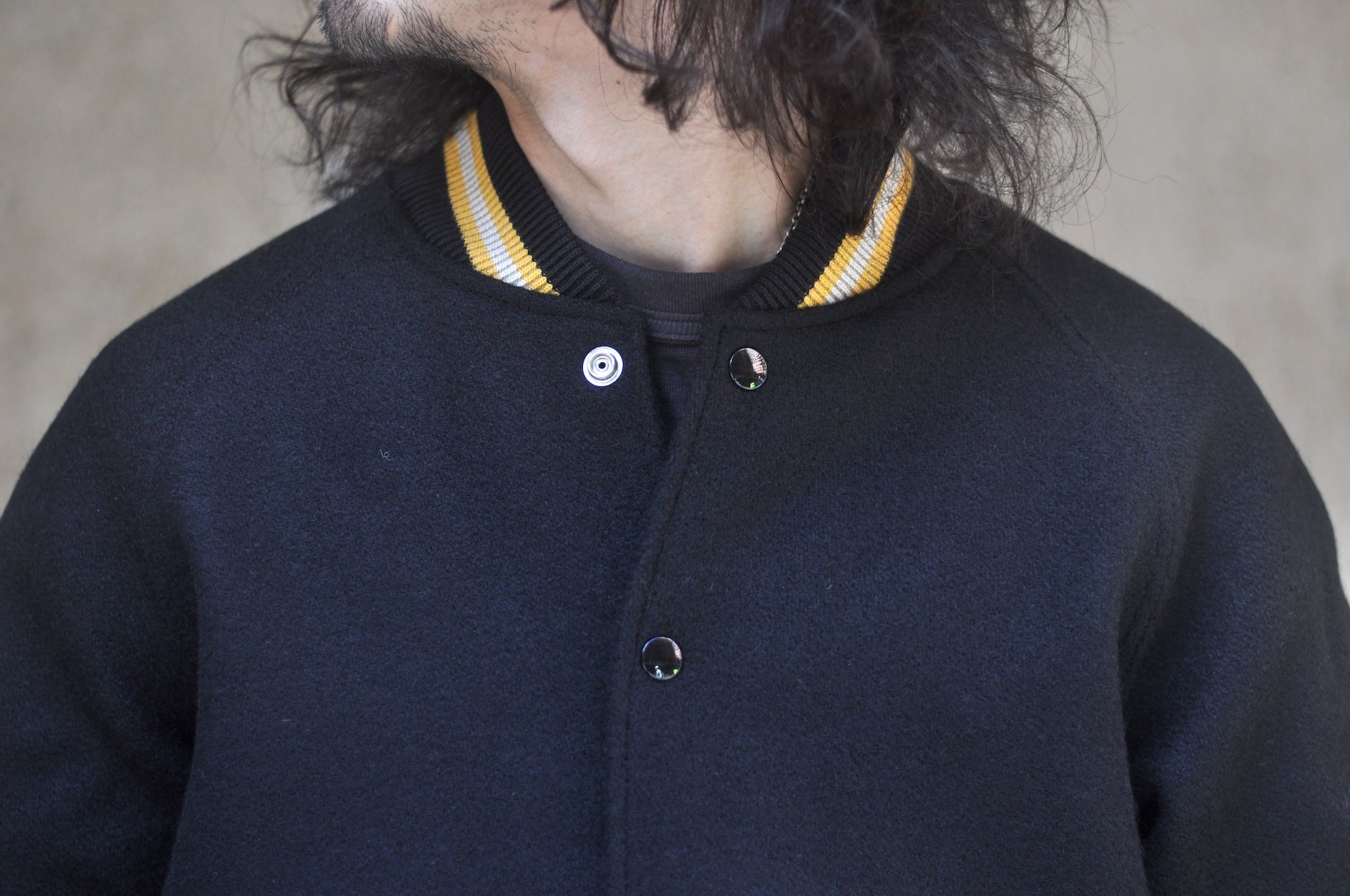 Warehouse Co. 1950s U.S Army Melton Wool Varsity Jacket (Black)