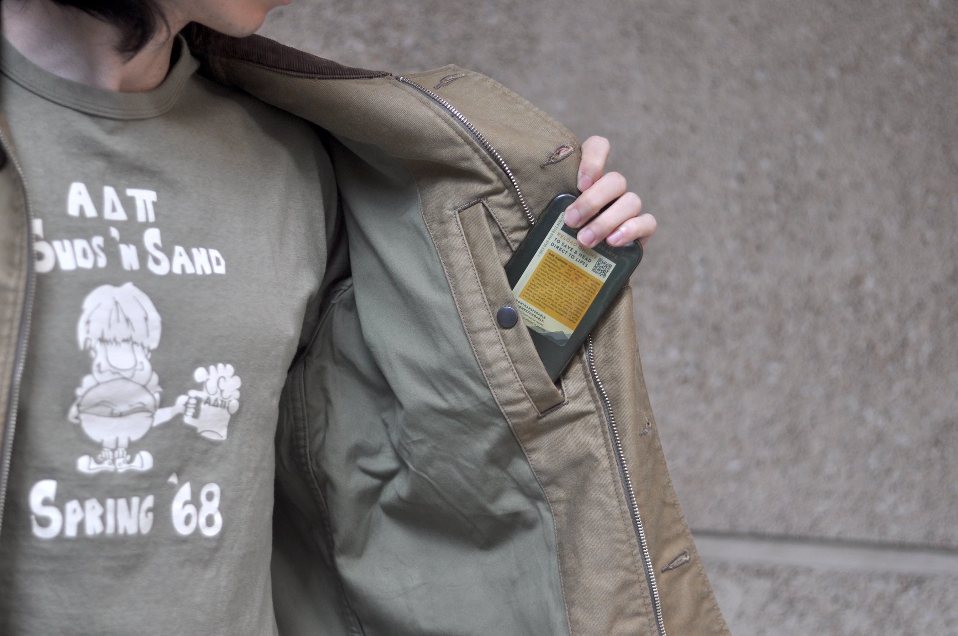 Iron Heart 12oz Whipcord "Multi-Season" N-1 Deck Jacket (Khaki)