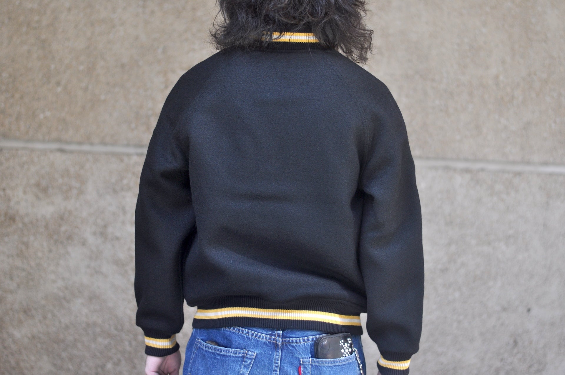Warehouse Co. 1950s U.S Army Melton Wool Varsity Jacket (Black)