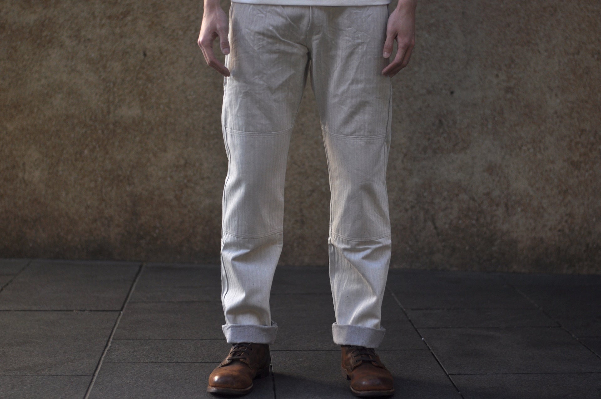 Samurai 13oz HBT Denim Double-Knee Work Pants (Oatmeal)