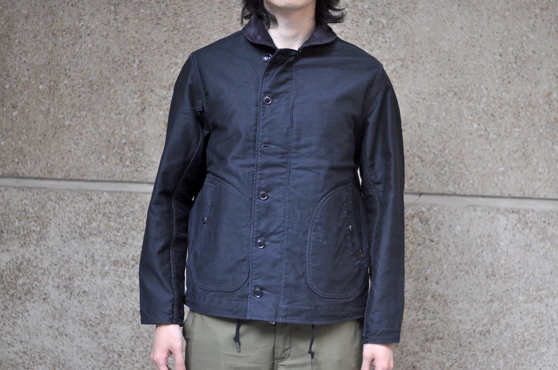 Iron Heart 12oz Whipcord "Multi-Season" N-1 Deck Jacket (Black)