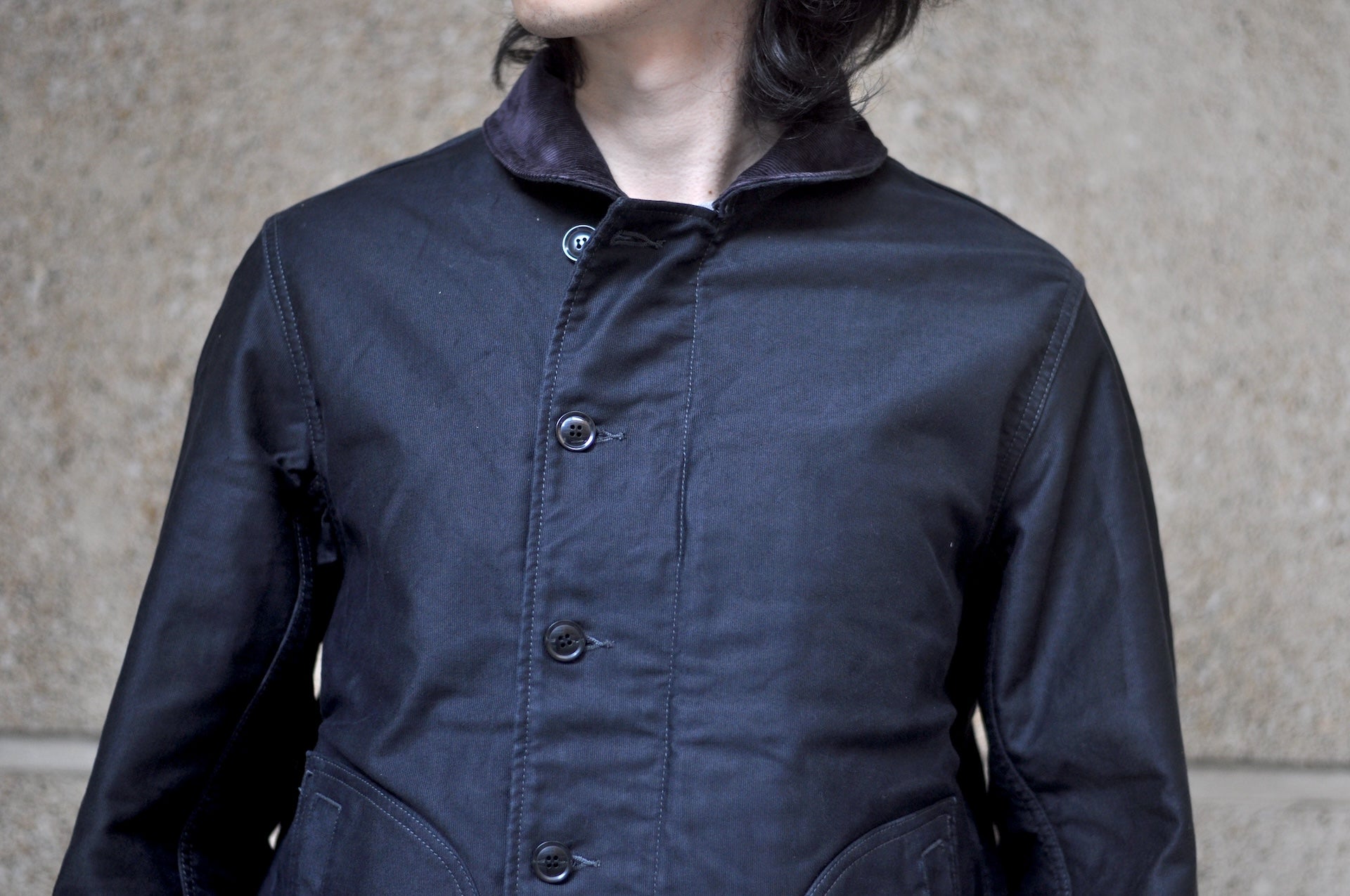 Iron Heart 12oz Whipcord "Multi-Season" N-1 Deck Jacket (Black)