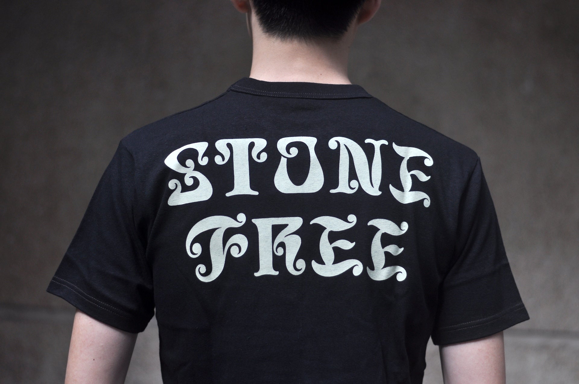 Freewheelers 6oz “STONE FREE” Graphic Tee (Shady Black)