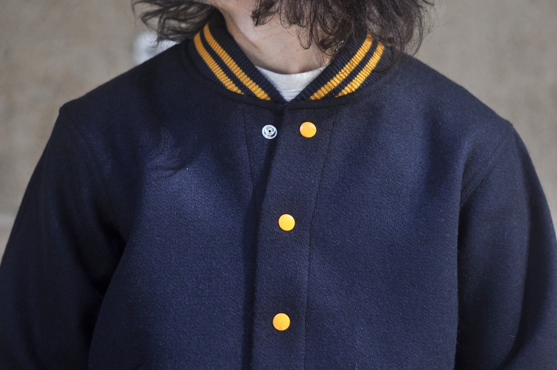 Warehouse Co. 1950s U.S Navy Melton Wool Varsity Jacket (Navy)