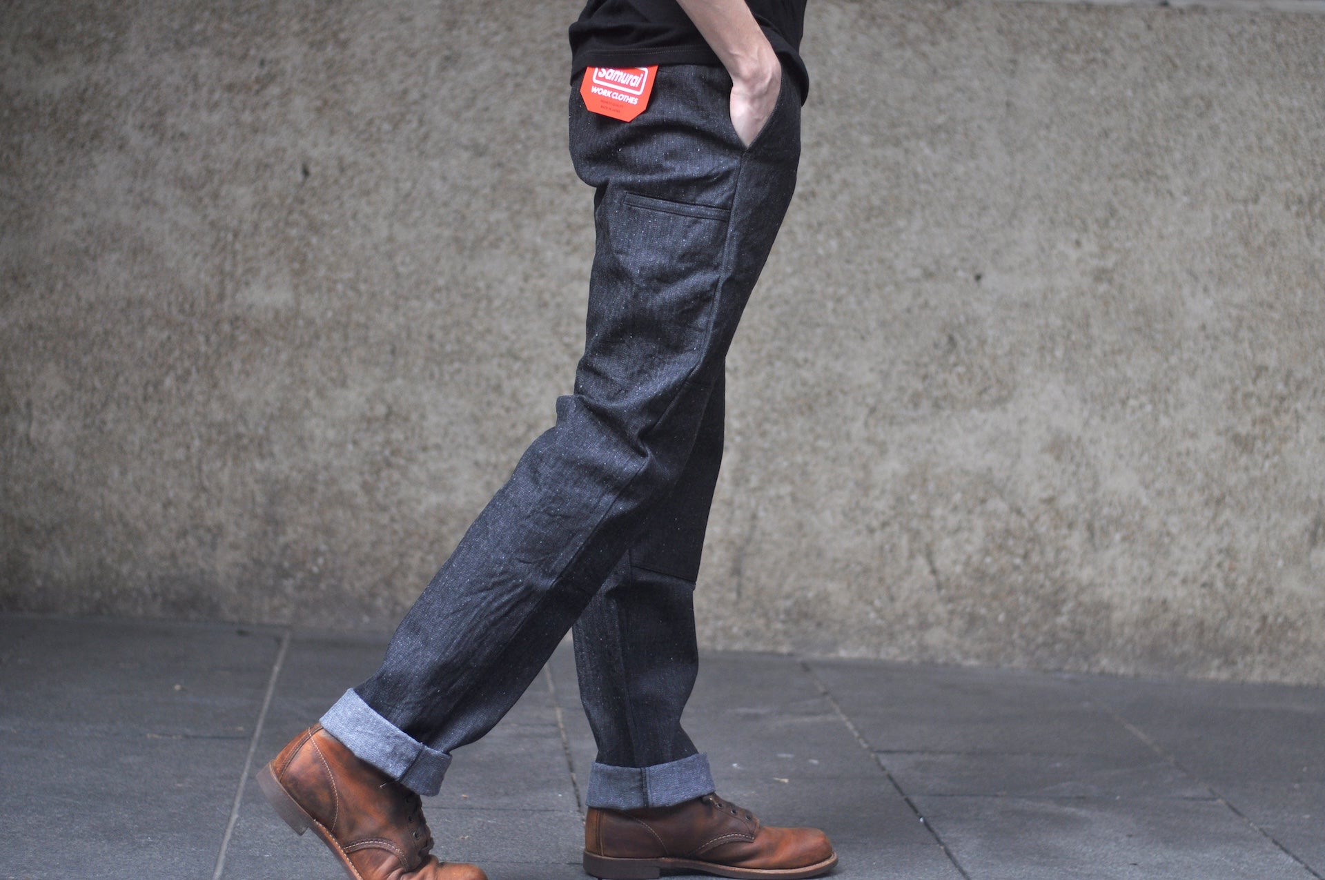 Samurai 13oz HBT Denim Double-Knee Work Pants (Black)